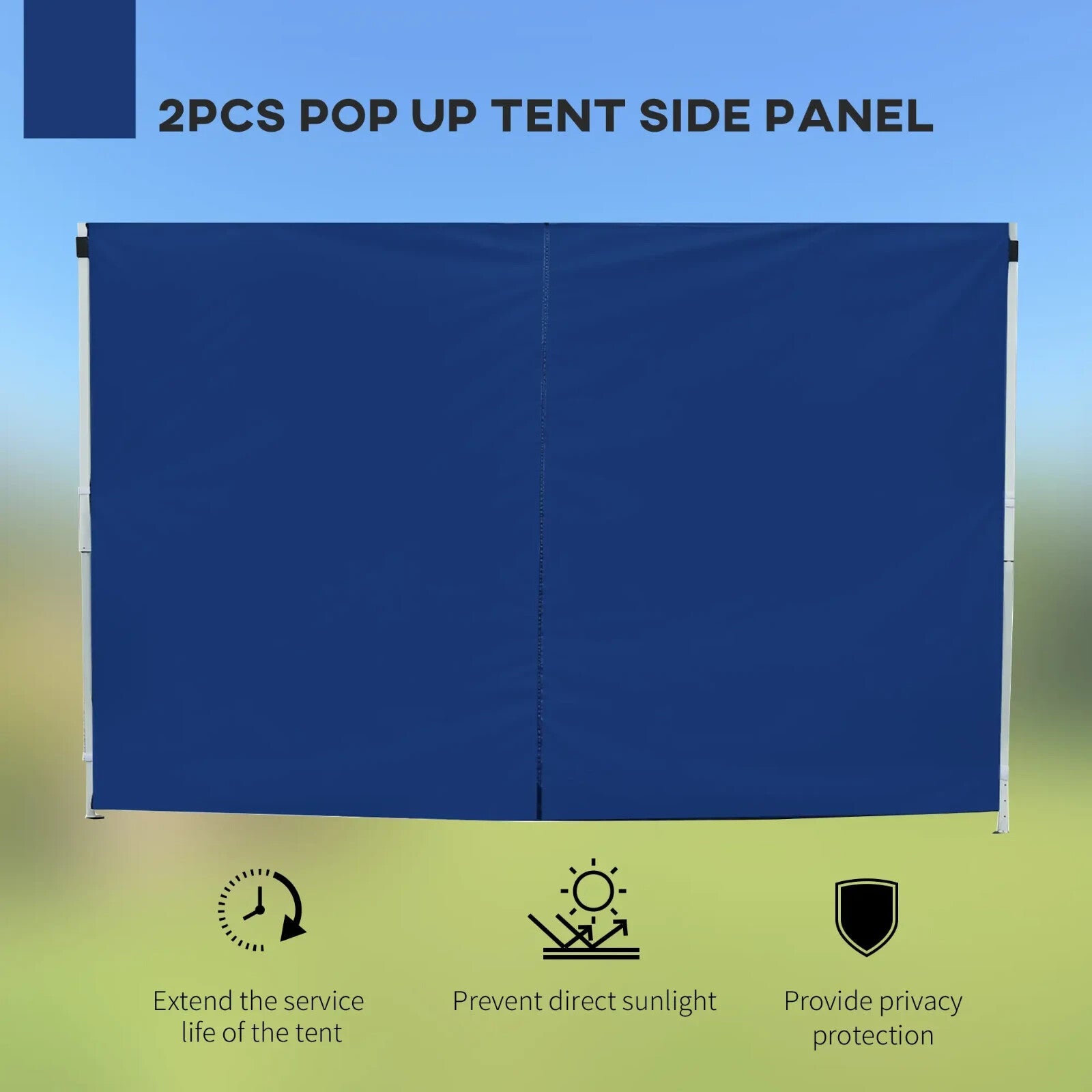Gazebo Side Wall Panel 2 - Piece Replaceable Weather - Resistant with Window Blue - Home and Garden Furniture Shop - rustic - furniture