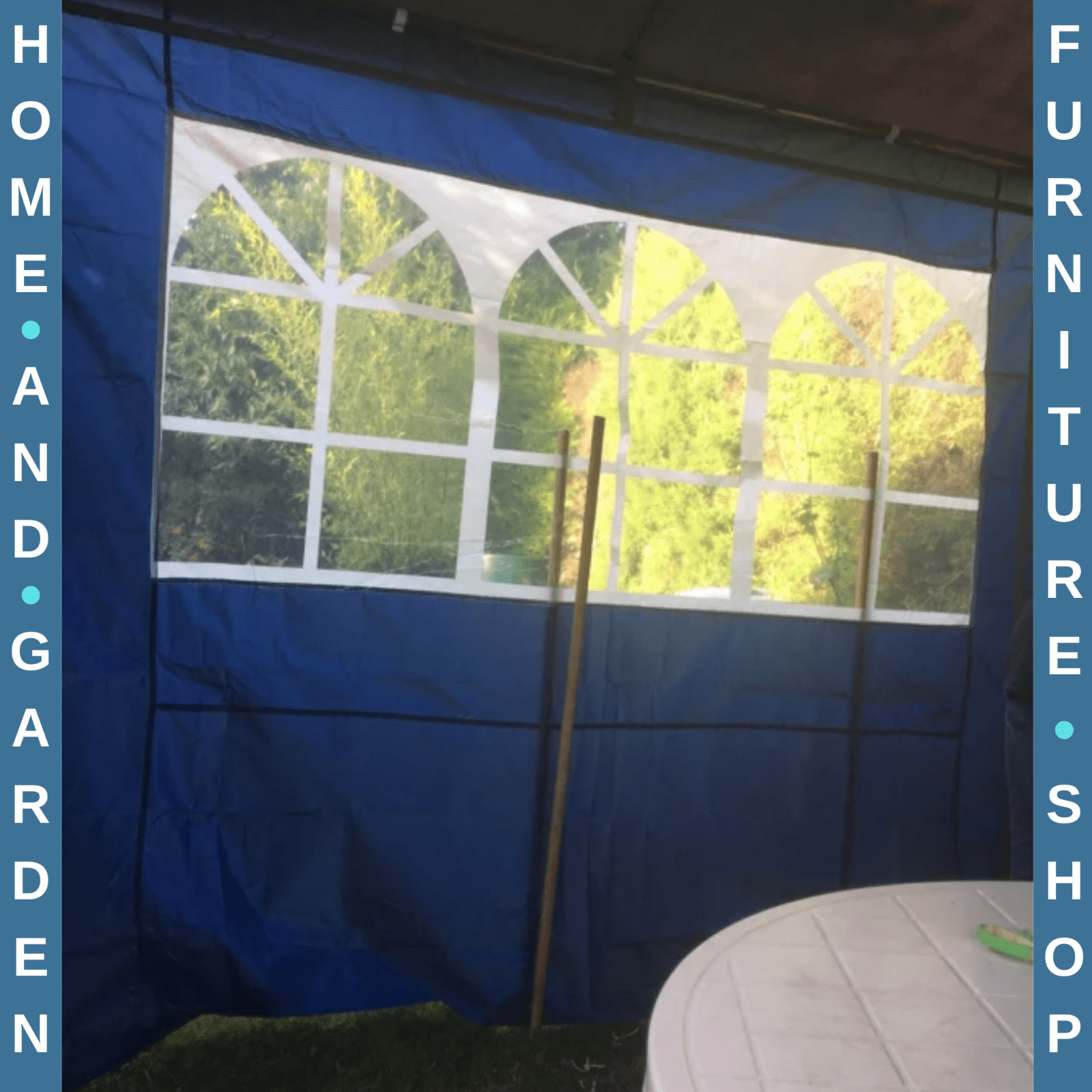 Gazebo Side Wall Panel 2 - Piece Replaceable Weather - Resistant with Window Blue - Home and Garden Furniture Shop - rustic - furniture