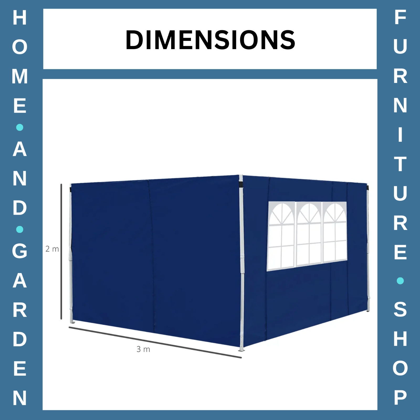 Gazebo Side Wall Panel 2 - Piece Replaceable Weather - Resistant with Window Blue - Home and Garden Furniture Shop - rustic - furniture