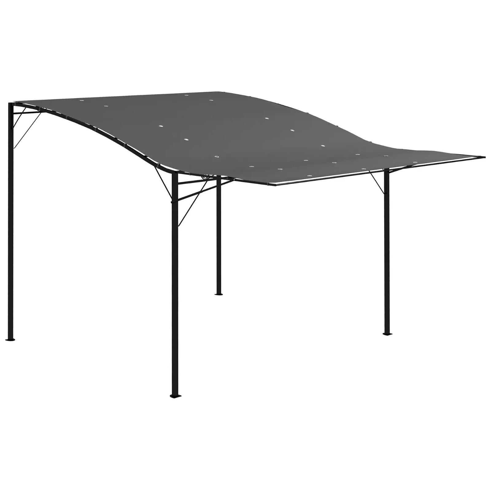 Gazebo Sun Shade Shelter Metal Wall Mounted With Extended Canopy Charcoal Grey - Home and Garden Furniture Shop - rustic - furniture