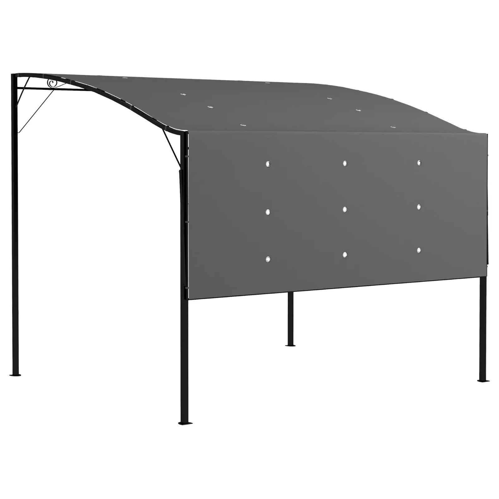 Gazebo Sun Shade Shelter Metal Wall Mounted With Extended Canopy Charcoal Grey - Home and Garden Furniture Shop - rustic - furniture
