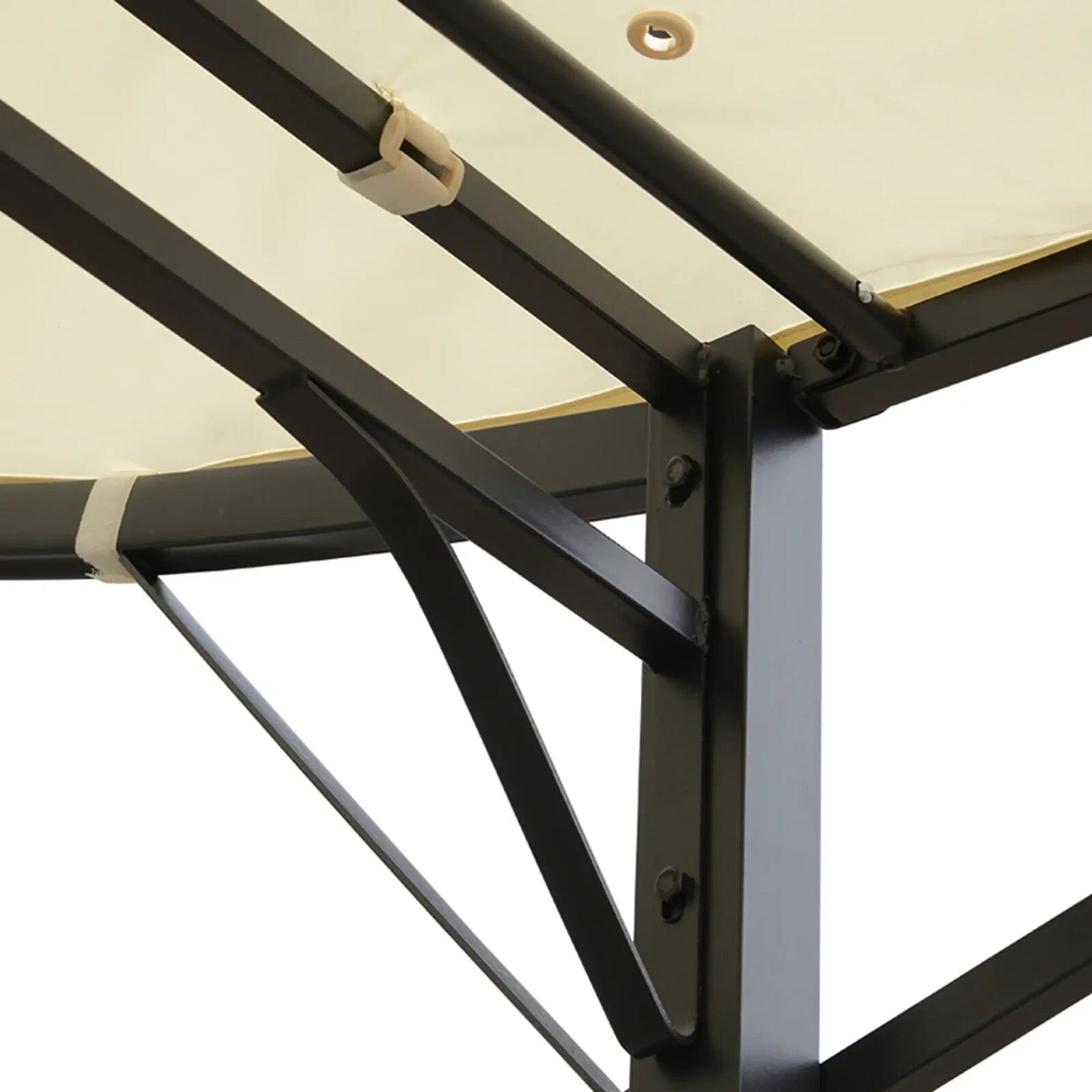 Gazebo Sunshade Shelter Rectangle Wall Mounted with Extended Canopy Cream White - Home and Garden Furniture Shop - rustic - furniture