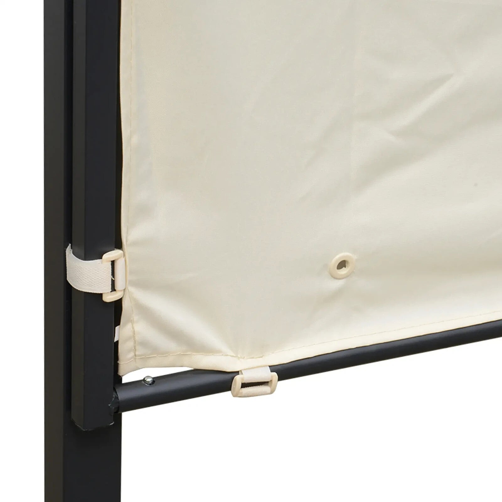 Gazebo Sunshade Shelter Rectangle Wall Mounted with Extended Canopy Cream White - Home and Garden Furniture Shop - rustic - furniture