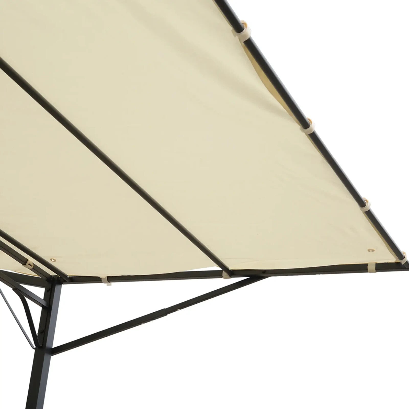 Gazebo Sunshade Shelter Rectangle Wall Mounted with Extended Canopy Cream White - Home and Garden Furniture Shop - rustic - furniture