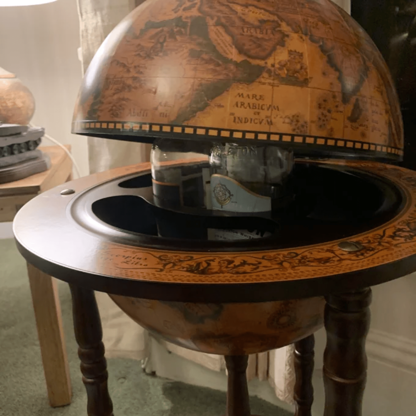 Globe Drinks Cabinet Trolley Retro Bar Wine Rack Glass Alcohol Bottle Storage - Home and Garden Furniture Shop - rustic - furniture