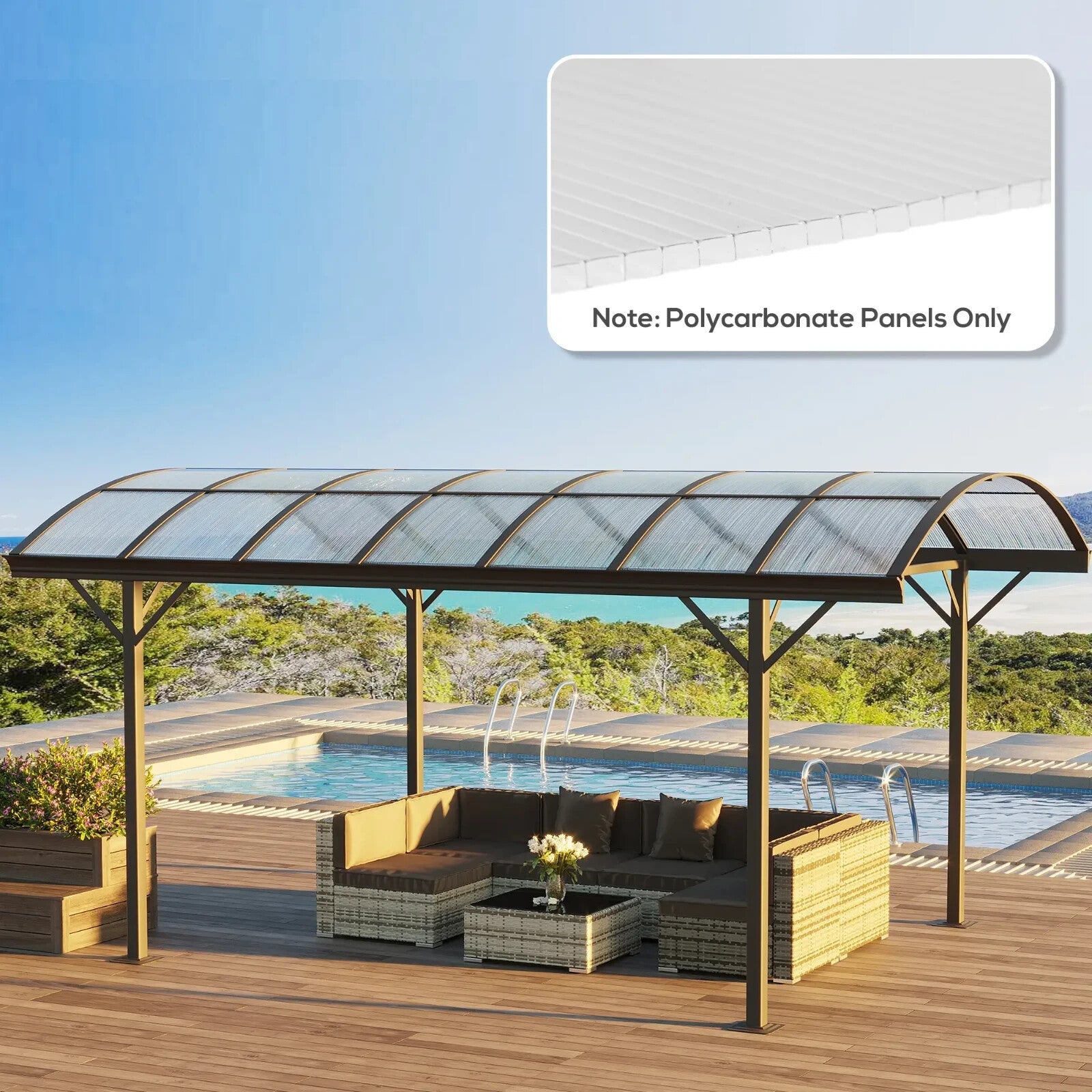 Greenhouse Panels 14 - Piece UV - Resistant Polycarbonate Roofing Sheets Clear - Home and Garden Furniture Shop - rustic - furniture