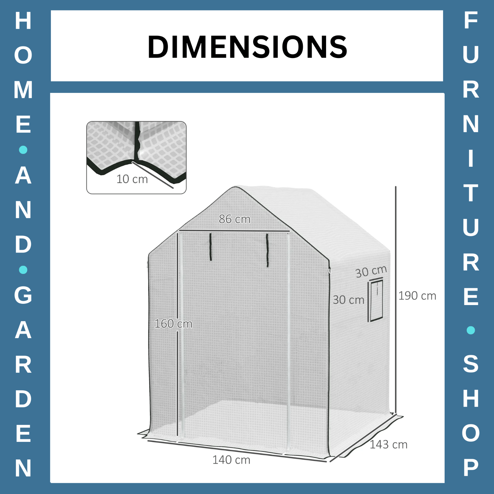 Greenhouse Replacement Cover 3 - Layer Walk - In with Roll - Up Door & Windows White - Home and Garden Furniture Shop - rustic - furniture