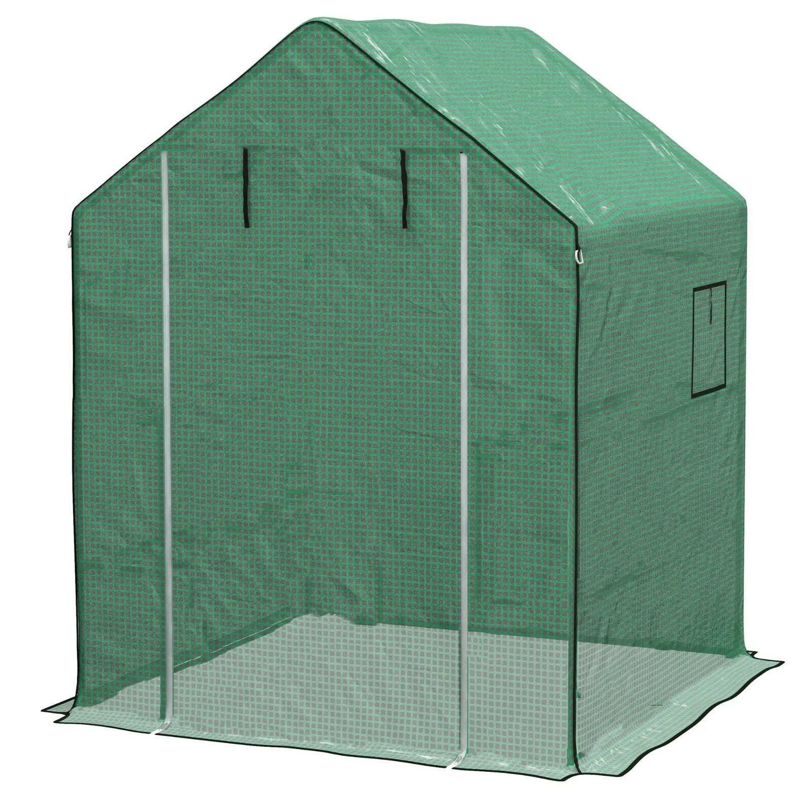 Greenhouse Replacement Cover 3 - Layer with Roll - Up Door & Mesh Windows Green - Home and Garden Furniture Shop - rustic - furniture