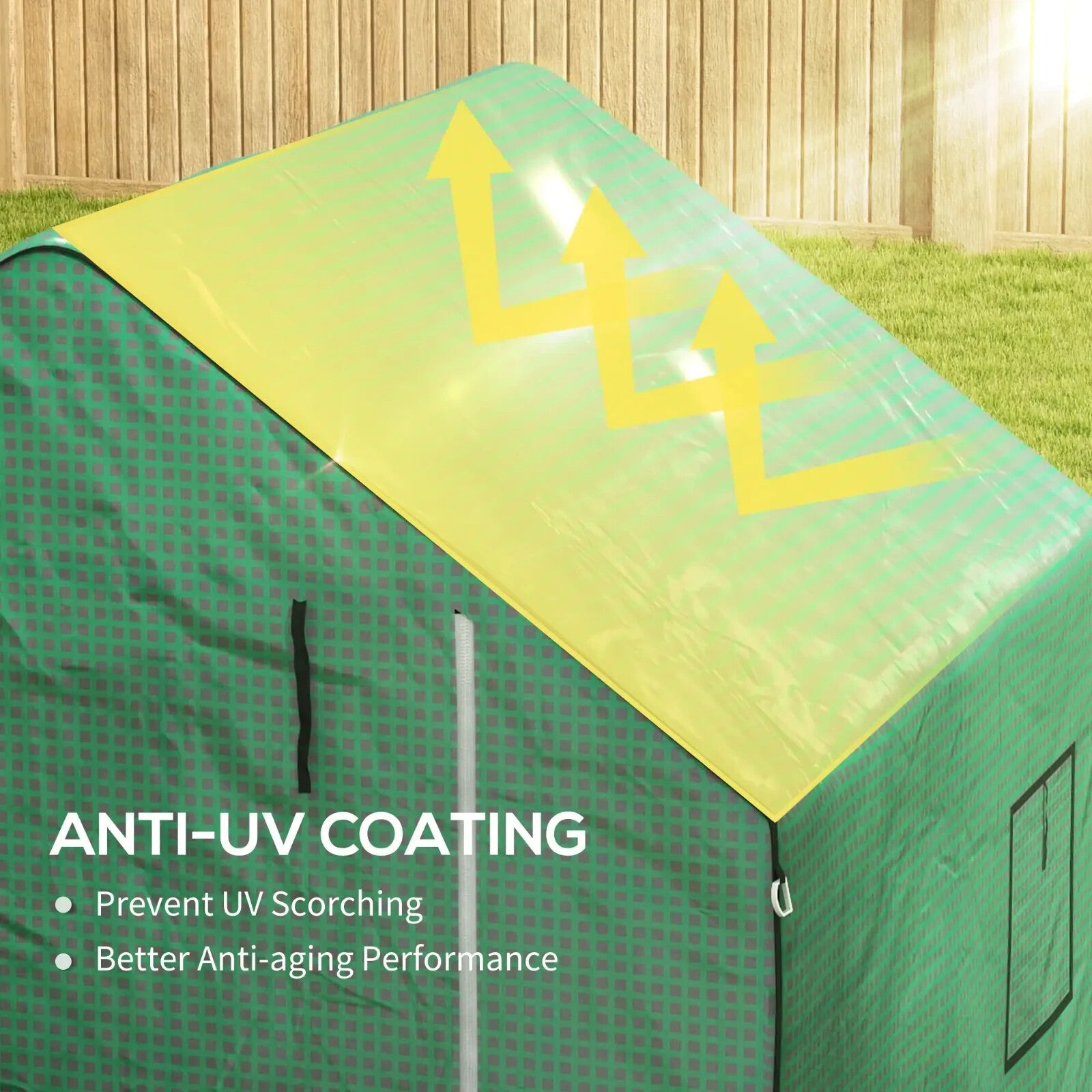 Greenhouse Replacement Cover 3 - Layer with Roll - Up Door & Mesh Windows Green - Home and Garden Furniture Shop - rustic - furniture