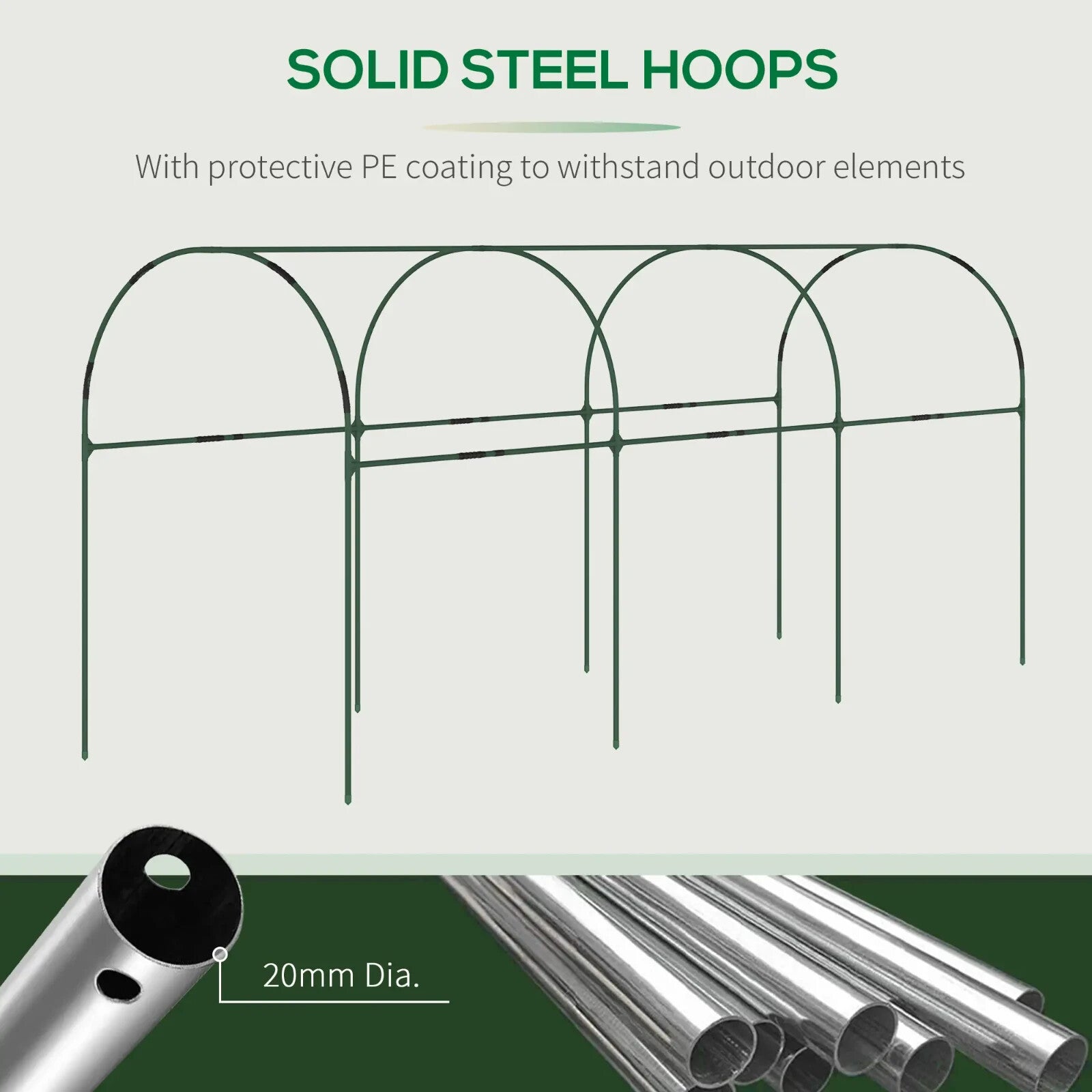 Greenhouse Tunnel with 4 Hoops, Guy Ropes, Pointed Bottom & Curved Top Clear - Home and Garden Furniture Shop - rustic - furniture