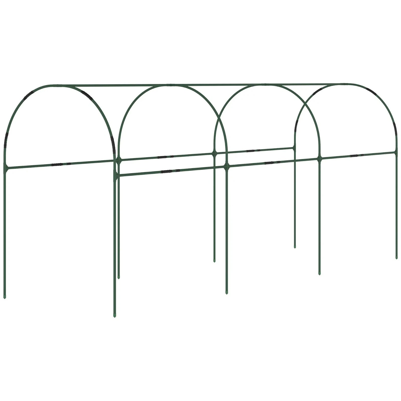 Greenhouse Tunnel with 4 Hoops, Guy Ropes, Pointed Bottom & Curved Top Clear - Home and Garden Furniture Shop - rustic - furniture