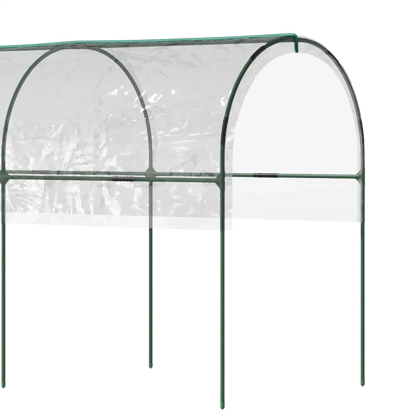 Greenhouse Tunnel with 4 Hoops, Guy Ropes, Pointed Bottom & Curved Top Clear - Home and Garden Furniture Shop - rustic - furniture
