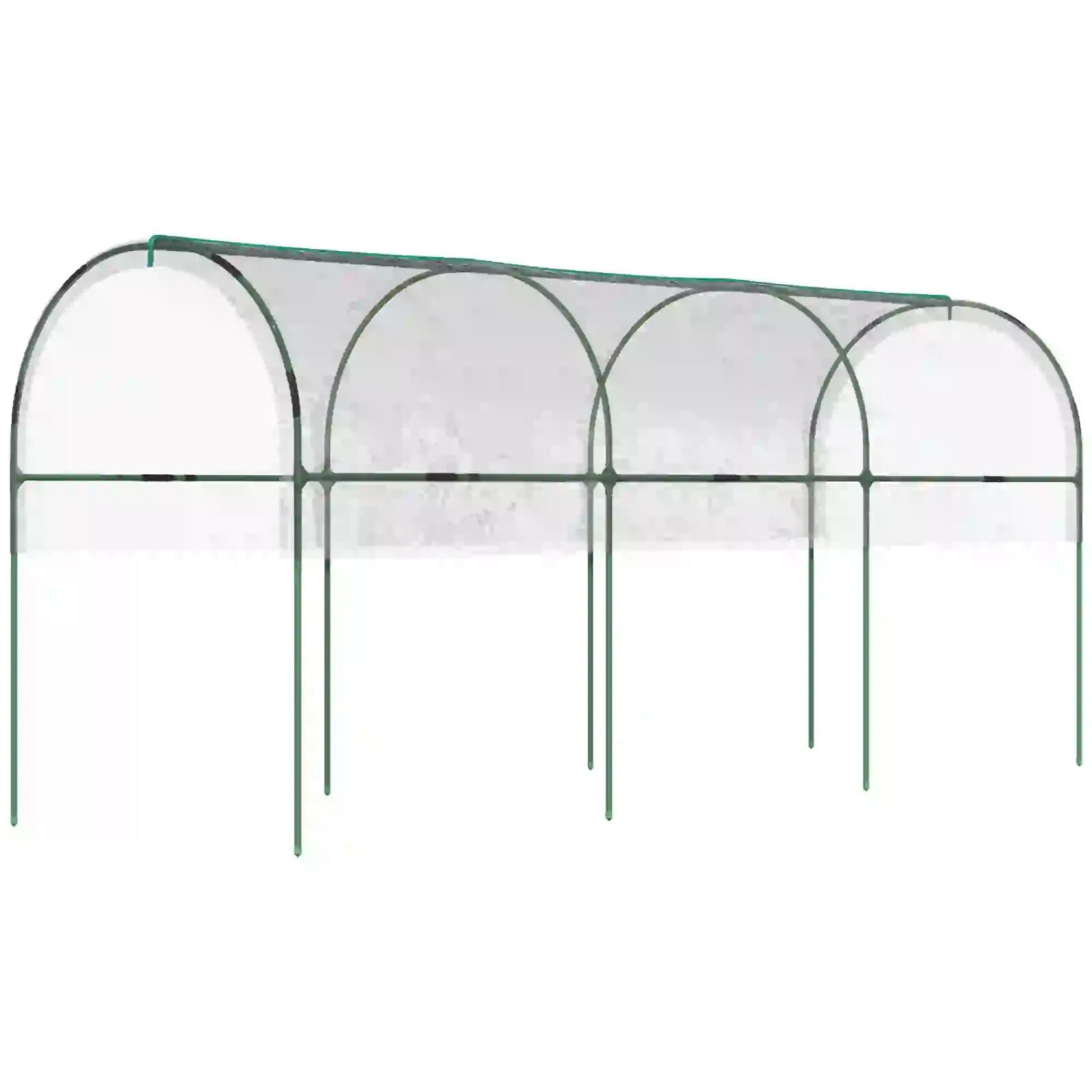 Greenhouse Tunnel with 4 Hoops, Guy Ropes, Pointed Bottom & Curved Top Clear - Home and Garden Furniture Shop - rustic - furniture