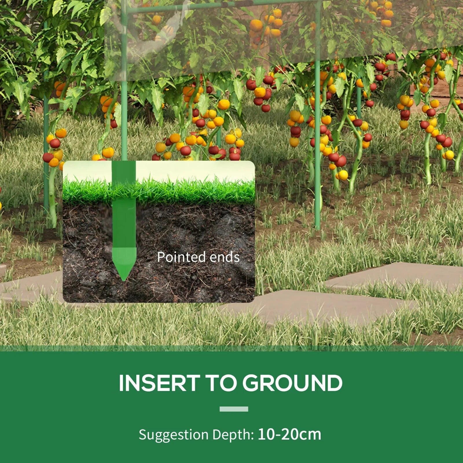 Greenhouse Tunnel with 4 Hoops, Guy Ropes, Pointed Bottom & Curved Top Clear - Home and Garden Furniture Shop - rustic - furniture