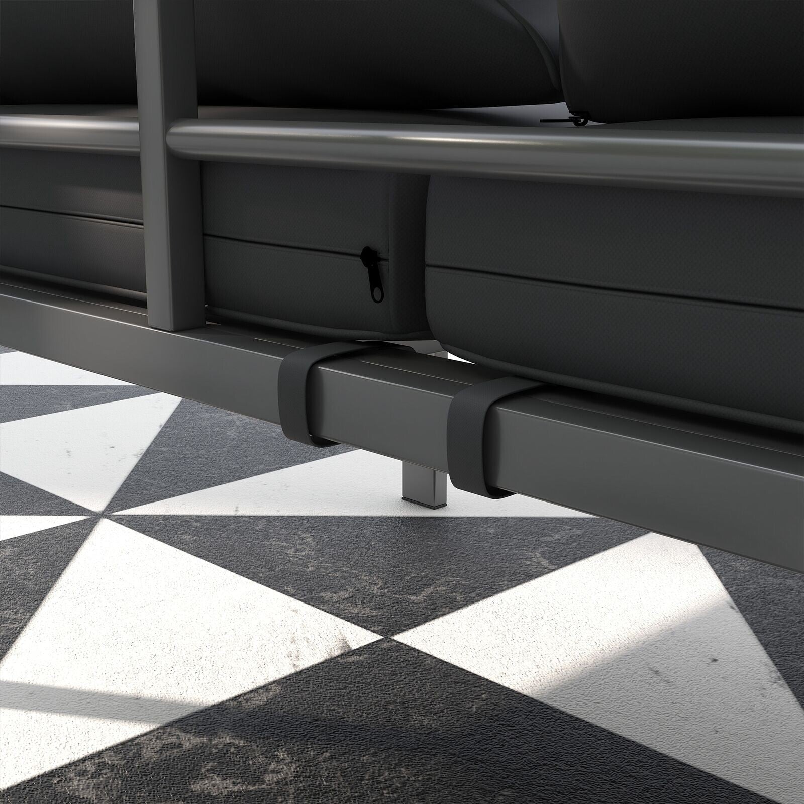 Grey 3 Seater Metal Garden Bench Large Outdoor Patio Sofa Set Lounger Cushions - Home and Garden Furniture Shop - rustic - furniture