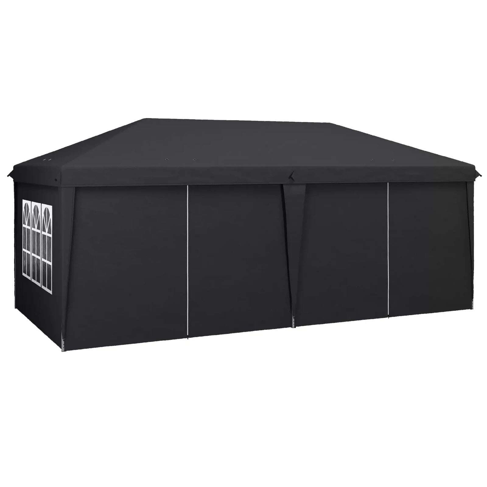 Grey 3 x 6m Pop Up Gazebo Height Adjustable Party Tent Storage Bag Garden Cover - Home and Garden Furniture Shop - rustic - furniture