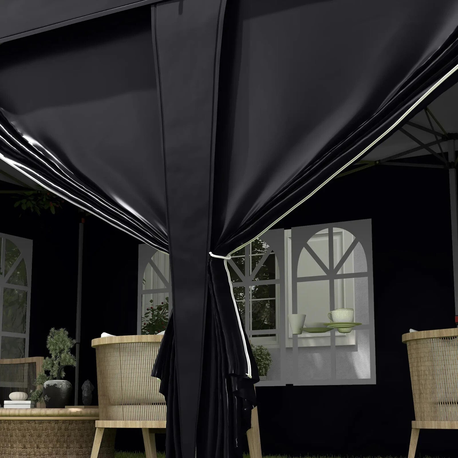 Grey 3 x 6m Pop Up Gazebo Height Adjustable Party Tent Storage Bag Garden Cover - Home and Garden Furniture Shop - rustic - furniture