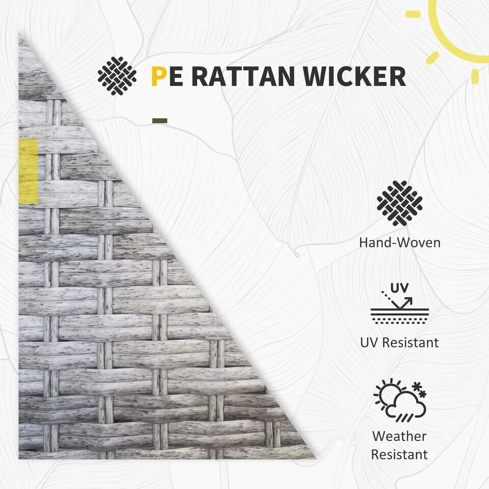 Grey 5 PCs Rattan Garden Furniture Set Glass Coffee Table Corner Seat Cushions - Home and Garden Furniture Shop - rustic - furniture