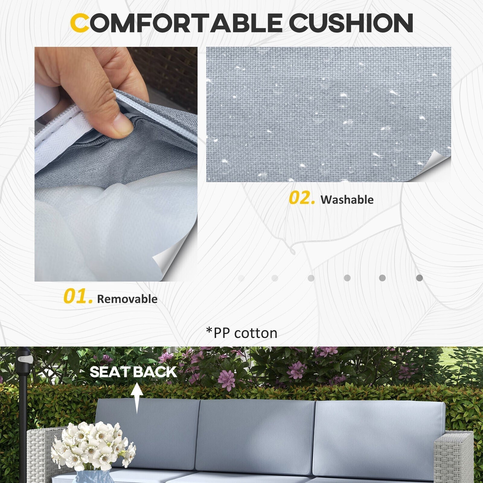 Grey 5 PCs Rattan Garden Furniture Set Glass Coffee Table Corner Seat Cushions - Home and Garden Furniture Shop - rustic - furniture