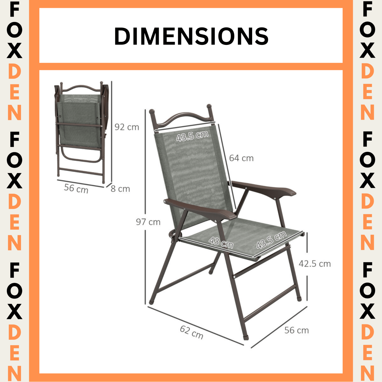 Grey Folding Chairs Set of 2 Outdoor Camping Seat Portable Patio Garden Chair - Home and Garden Furniture Shop - #rustic - furniture#