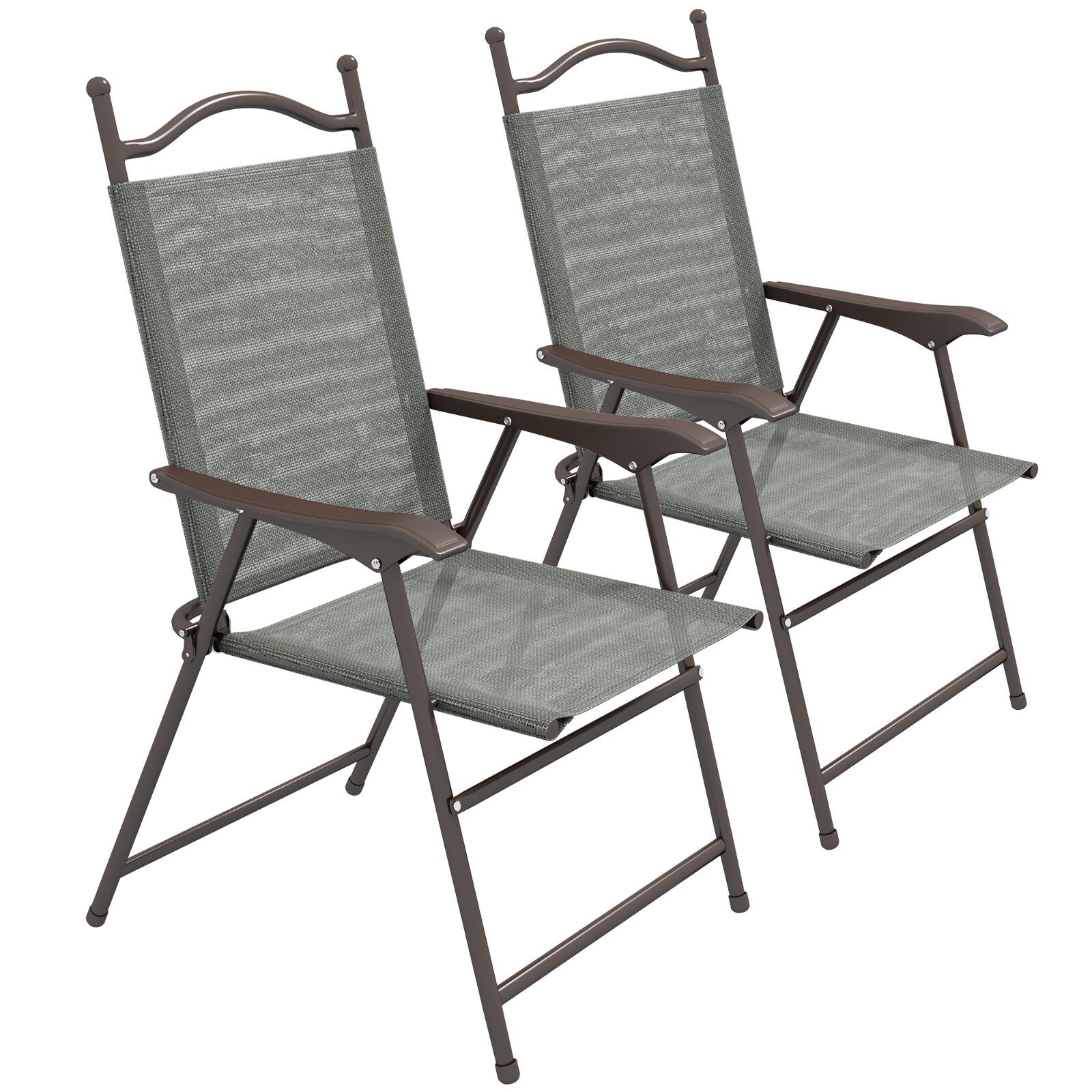 Grey Folding Chairs Set of 2 Outdoor Camping Seat Portable Patio Garden Chair - Home and Garden Furniture Shop - rustic - furniture