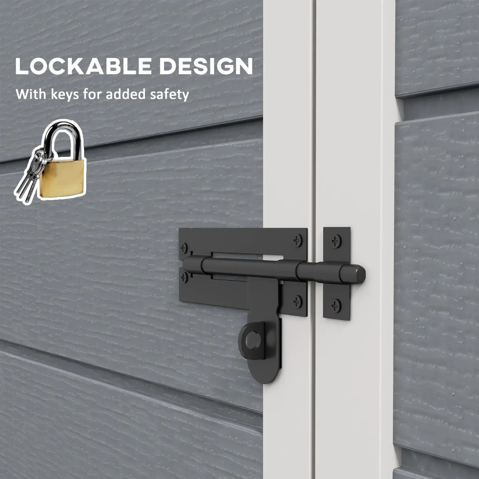 Grey Garden Storage Shed with Lockable Door Window 5x3ft Utility Tool Cabinet - Home and Garden Furniture Shop - rustic - furniture