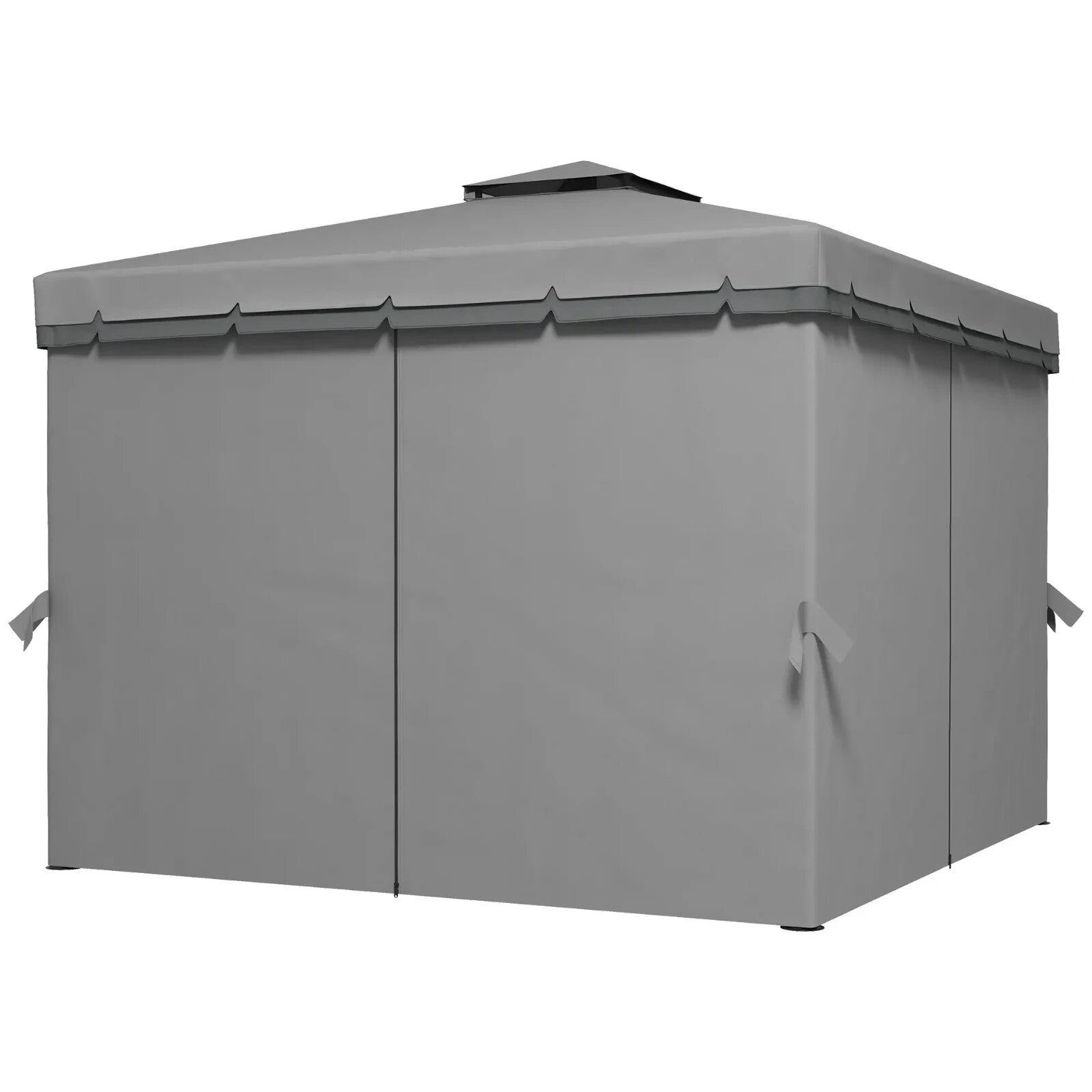 Grey Heavy Duty 3 x 3m Patio Gazebo Garden Shelter Mosquito Netting Double Roof - Home and Garden Furniture Shop - rustic - furniture