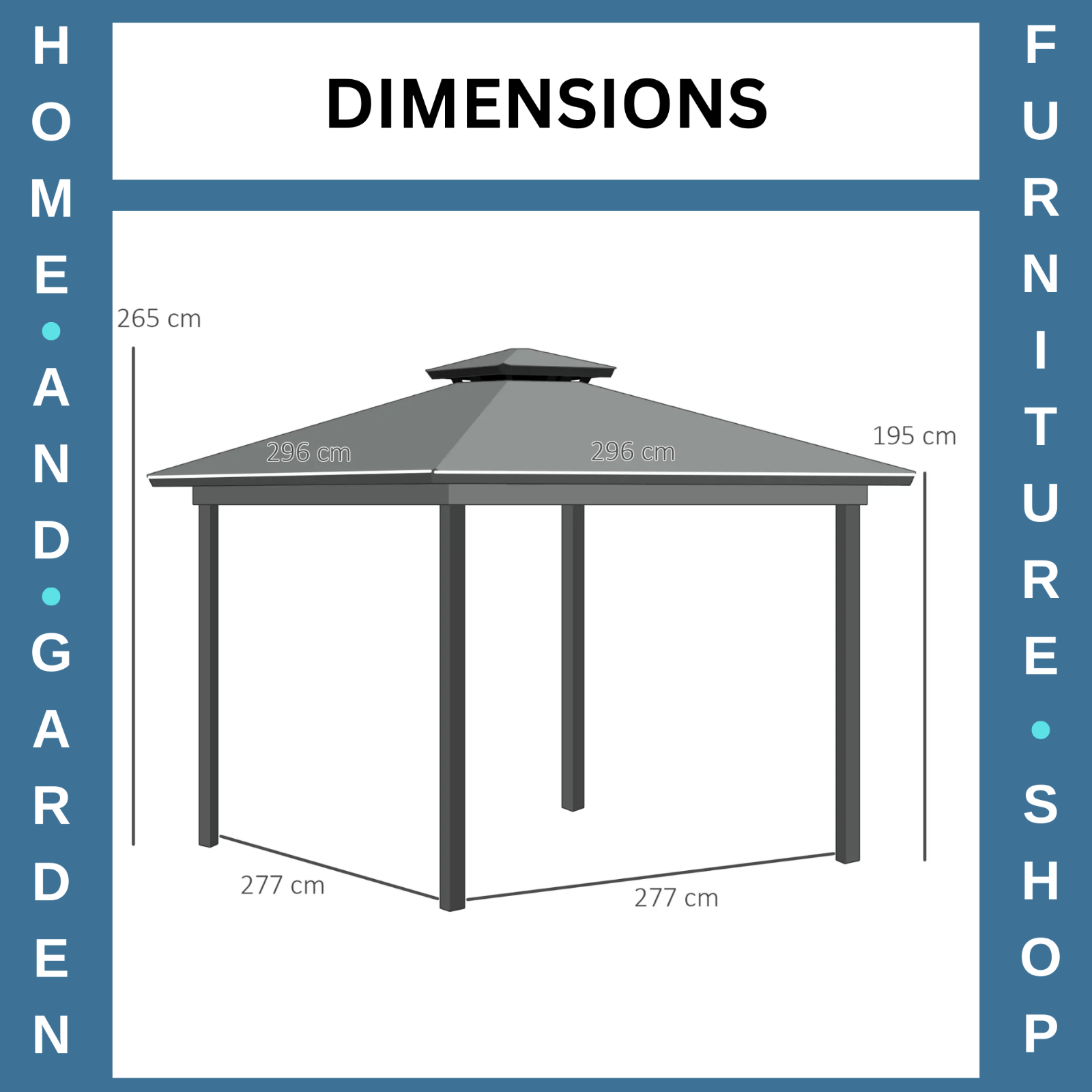Grey Heavy Duty 3 x 3m Patio Gazebo Garden Shelter Mosquito Netting Double Roof - Home and Garden Furniture Shop - rustic - furniture