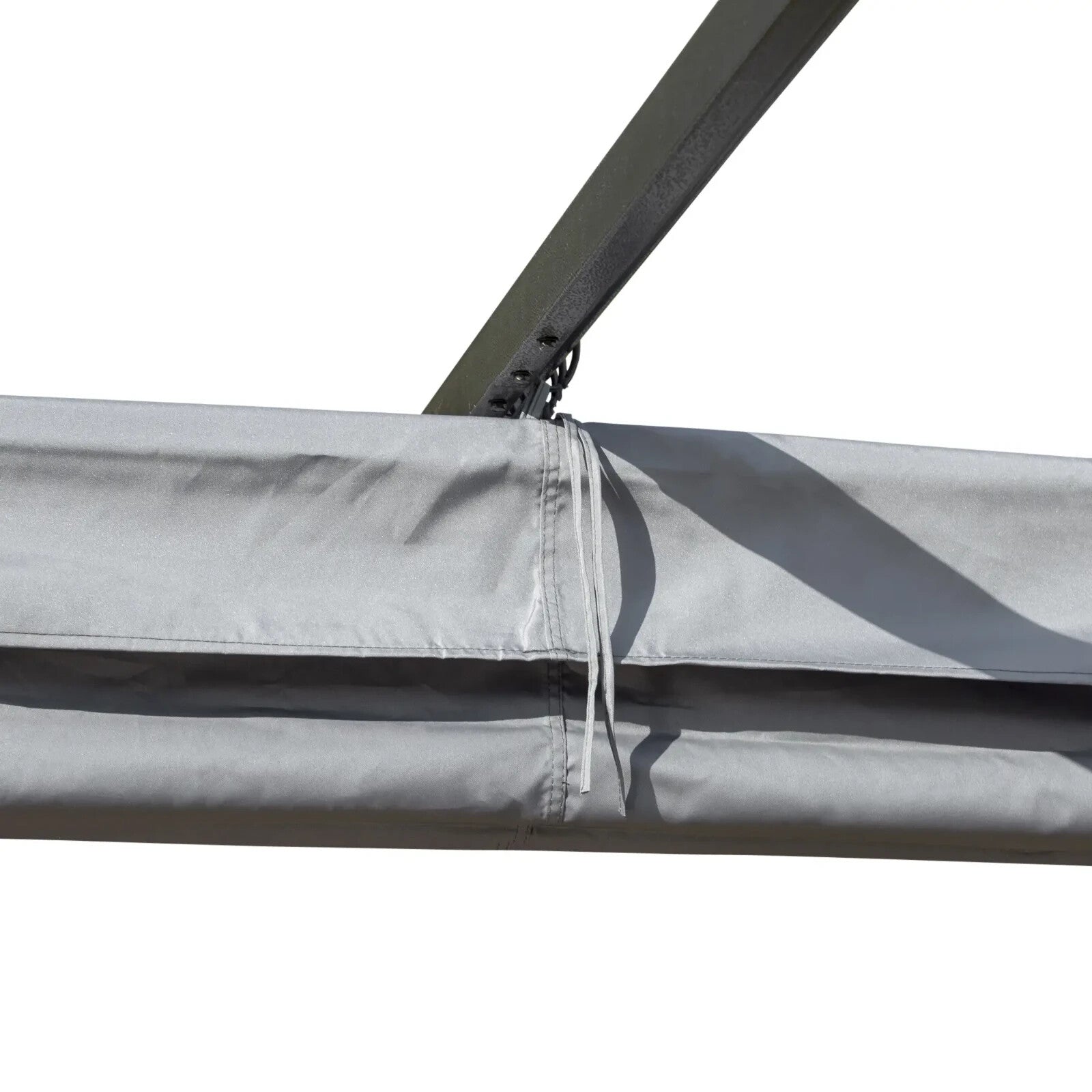 Grey Metal Pergola Gazebo Retractable Canopy Roof Heavy Duty 3 x 3m Garden Shade - Home and Garden Furniture Shop - rustic - furniture