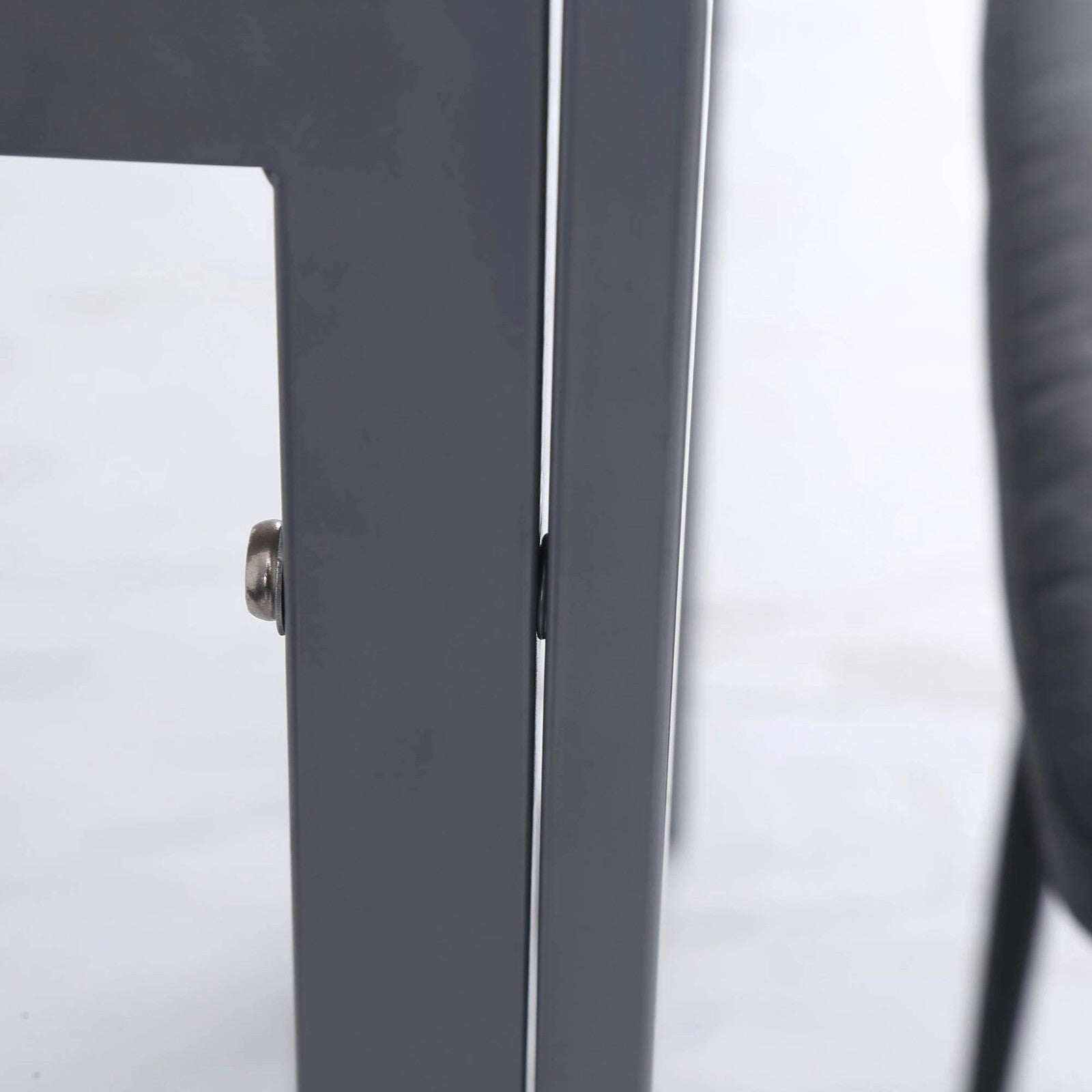 Grey Modern Square Dining Table with Tempered Glass Top Metal Legs Kitchen Table - Home and Garden Furniture Shop - rustic - furniture