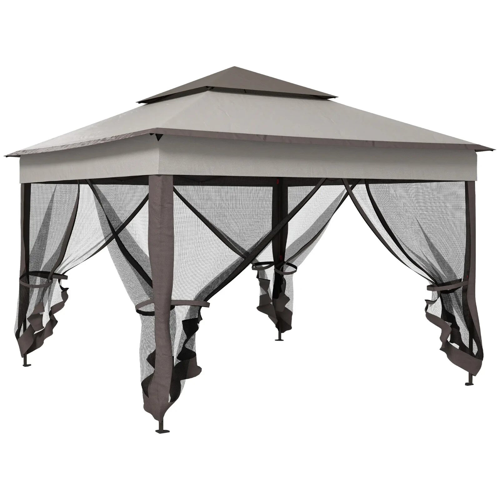 Grey Outdoor Garden Folding Tent Heavy Duty Pop Up Gazebo with Sides Party Patio - Home and Garden Furniture Shop - rustic - furniture