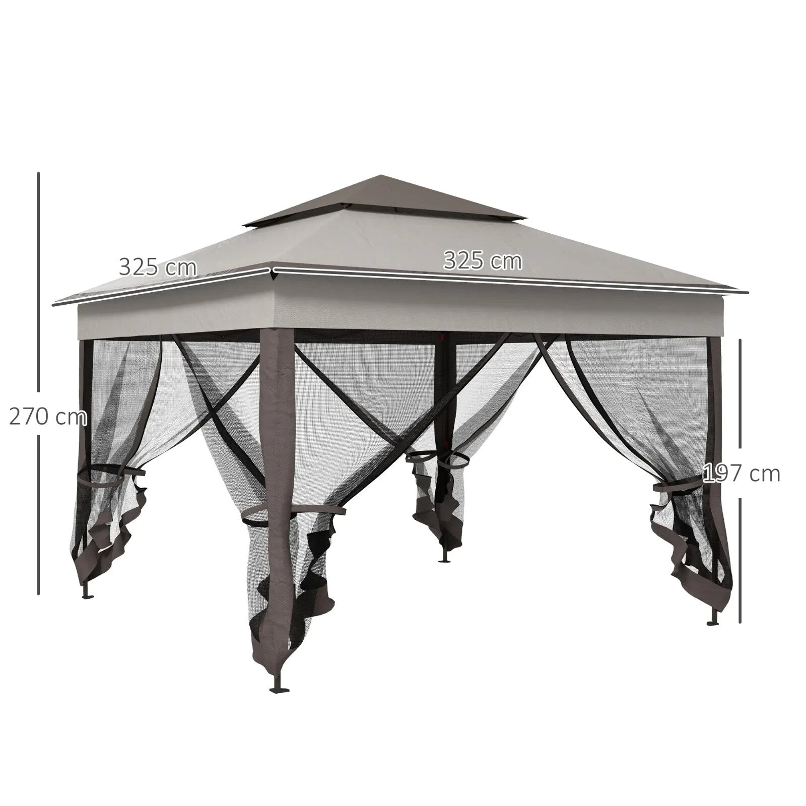 Grey Outdoor Garden Folding Tent Heavy Duty Pop Up Gazebo with Sides Party Patio - Home and Garden Furniture Shop - rustic - furniture