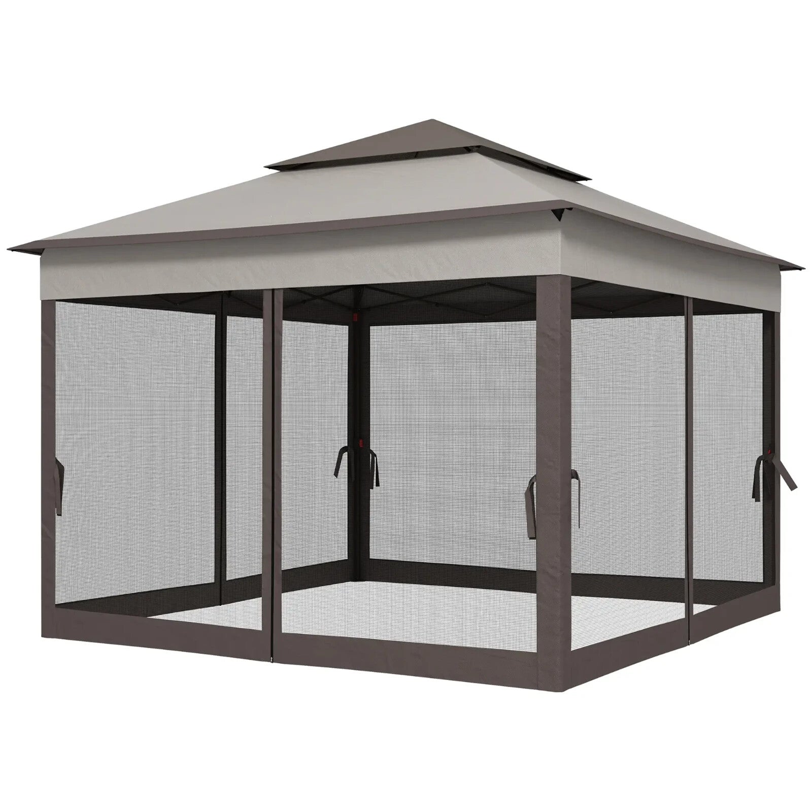 Grey Outdoor Garden Folding Tent Heavy Duty Pop Up Gazebo with Sides Party Patio - Home and Garden Furniture Shop - rustic - furniture