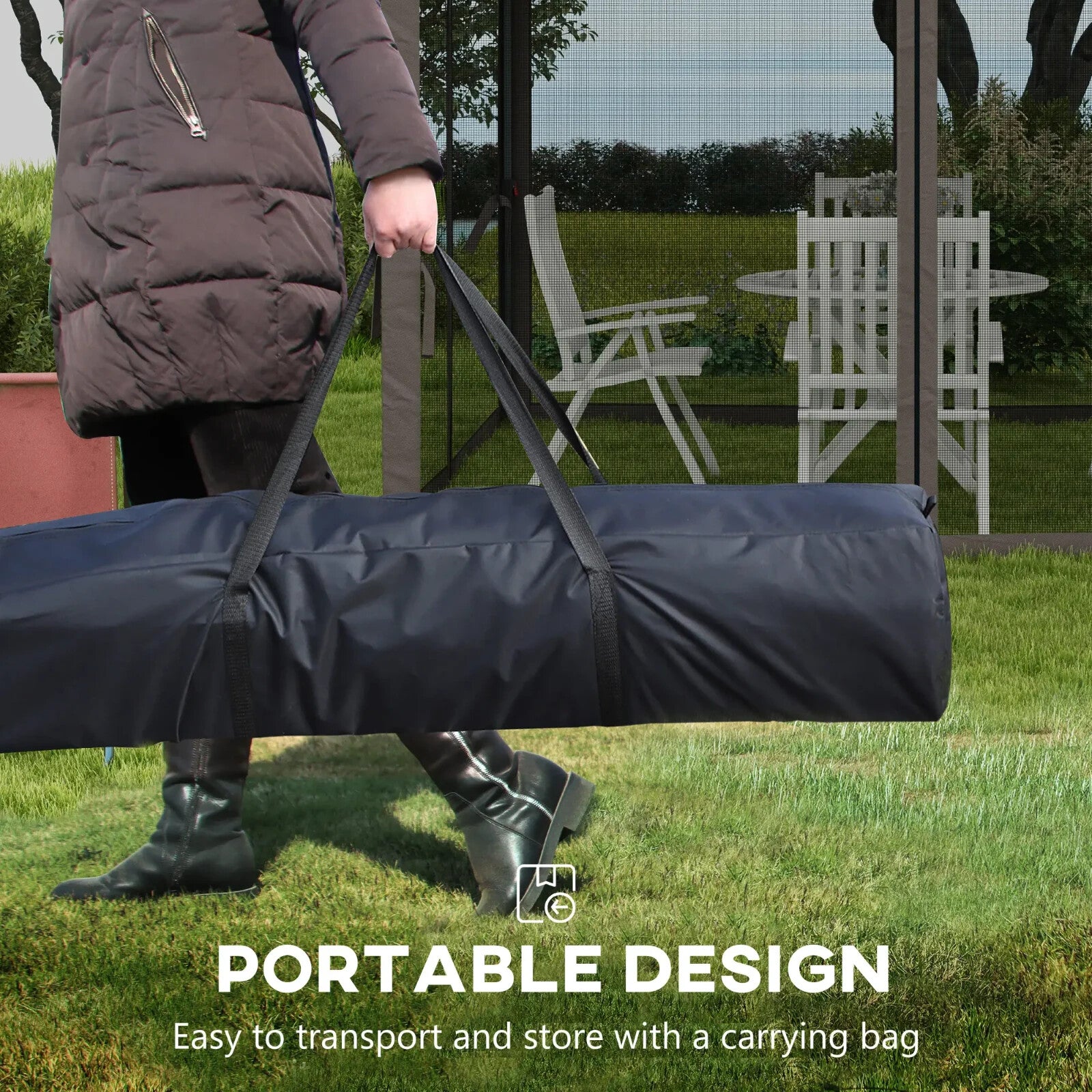 Grey Outdoor Garden Folding Tent Heavy Duty Pop Up Gazebo with Sides Party Patio - Home and Garden Furniture Shop - rustic - furniture