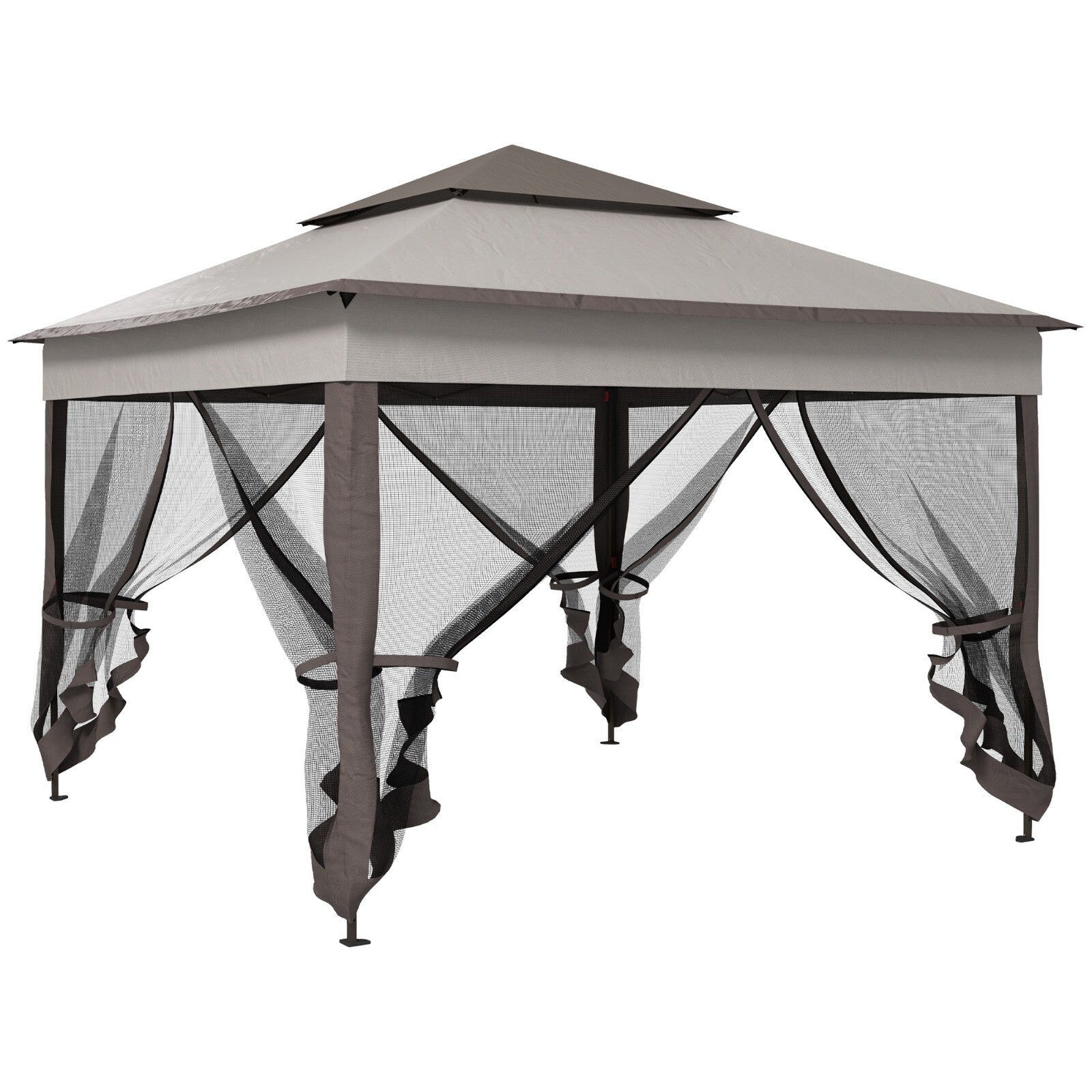 Grey Outdoor Garden Folding Tent Heavy Duty Pop Up Gazebo with Sides Party Patio - Home and Garden Furniture Shop - rustic - furniture