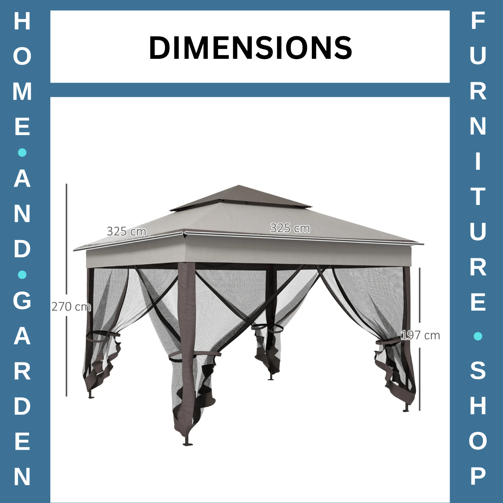 Grey Outdoor Garden Folding Tent Heavy Duty Pop Up Gazebo with Sides Party Patio - Home and Garden Furniture Shop - rustic - furniture