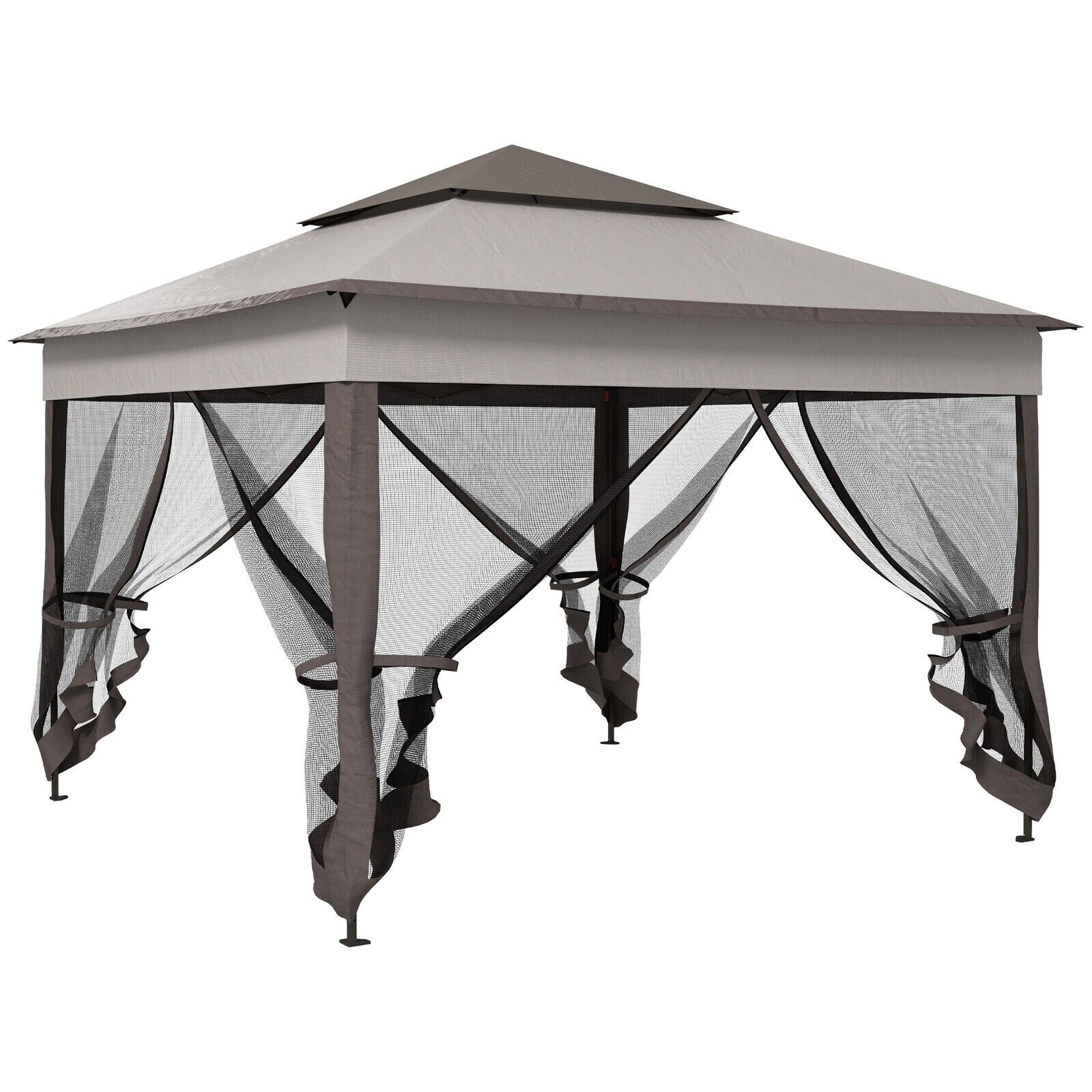 Grey Outdoor Garden Folding Tent Heavy Duty Pop Up Gazebo with Sides Party Patio - Home and Garden Furniture Shop - #rustic - furniture#