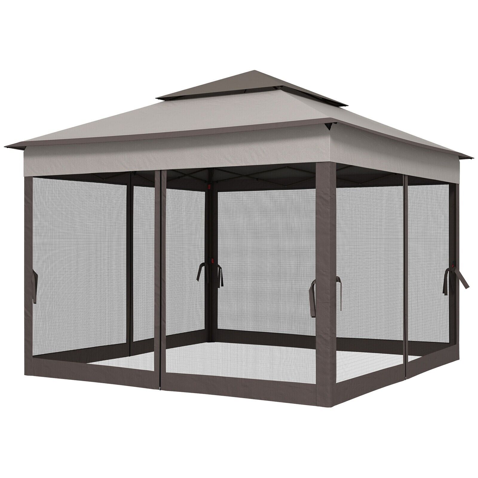 Grey Outdoor Garden Folding Tent Heavy Duty Pop Up Gazebo with Sides Party Patio - Home and Garden Furniture Shop - #rustic - furniture#