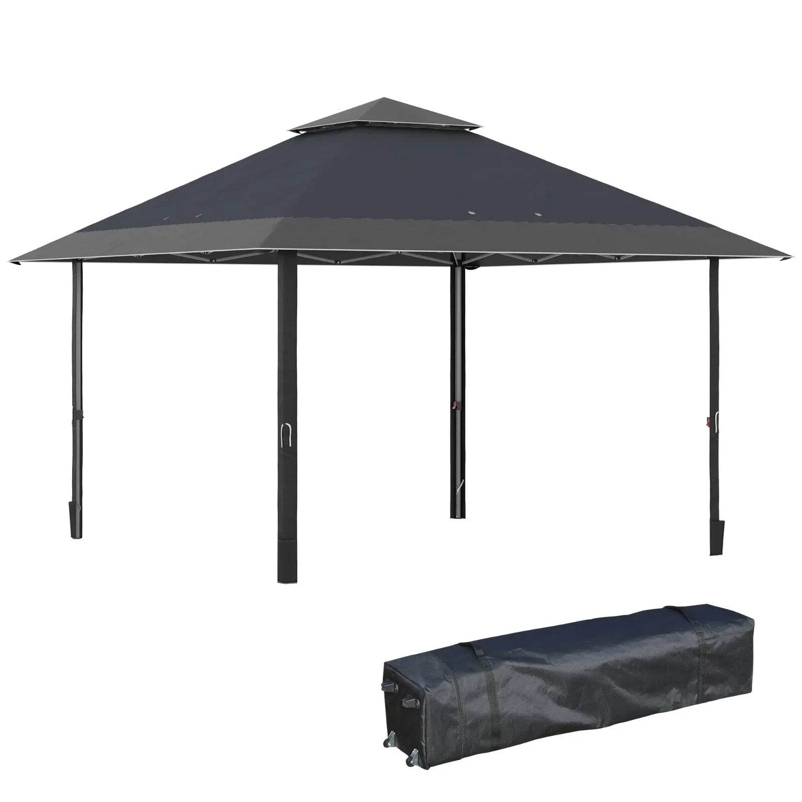 Grey Outdoor Pop Up Canopy Gazebo 4 x 4m Garden Tent Cover Adjustable Legs Bag - Home and Garden Furniture Shop - rustic - furniture