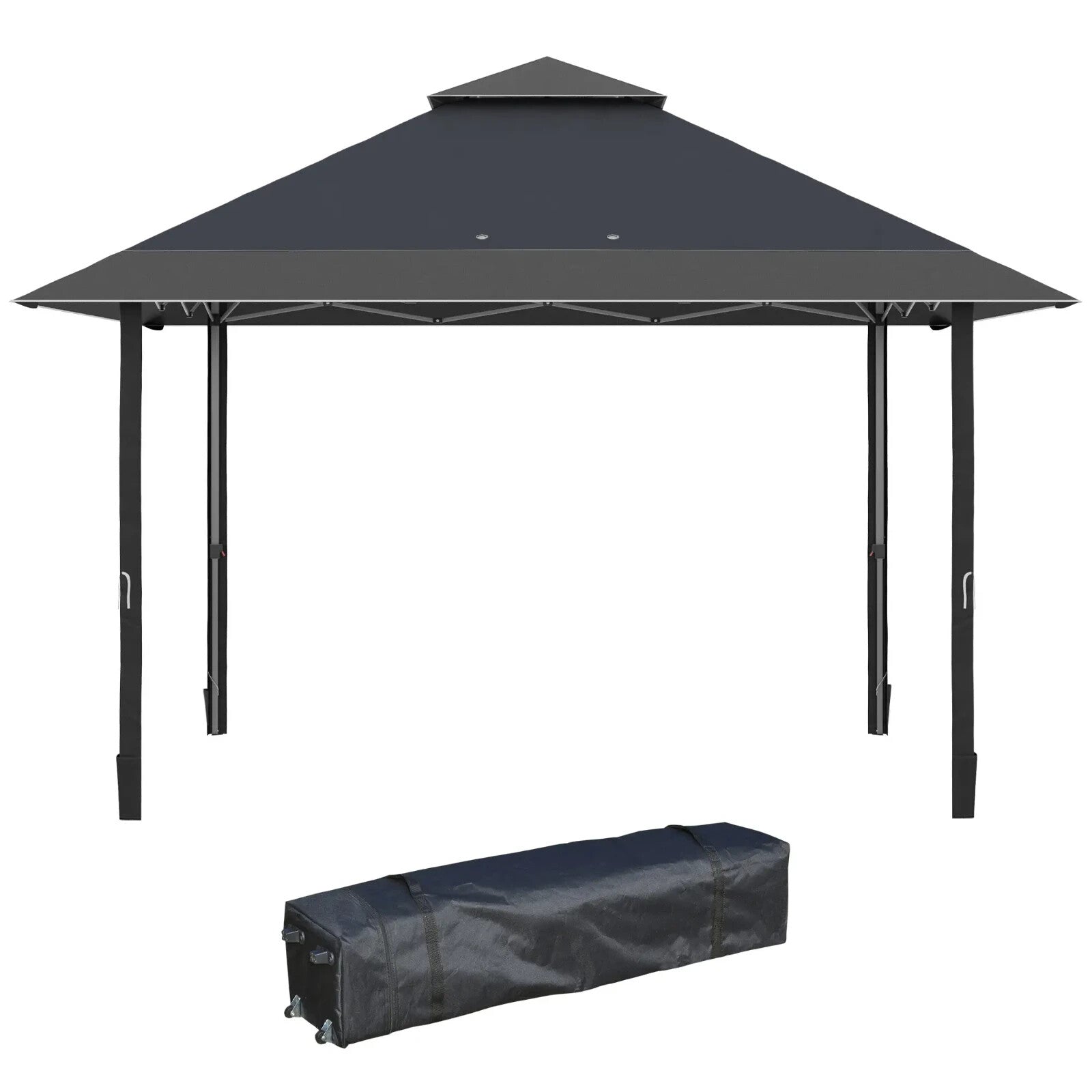 Grey Outdoor Pop Up Canopy Gazebo 4 x 4m Garden Tent Cover Adjustable Legs Bag - Home and Garden Furniture Shop - rustic - furniture