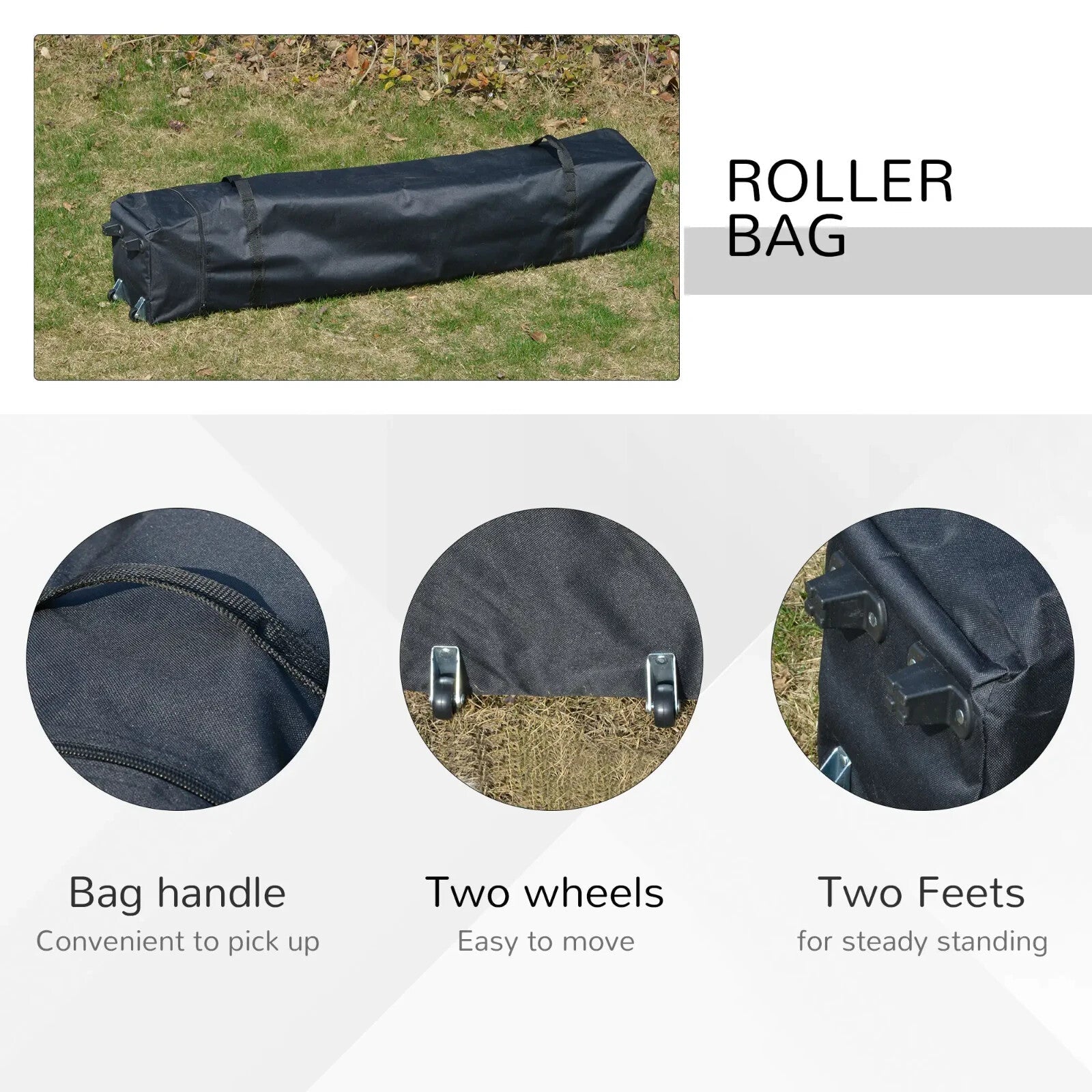 Grey Outdoor Pop Up Canopy Gazebo 4 x 4m Garden Tent Cover Adjustable Legs Bag - Home and Garden Furniture Shop - rustic - furniture