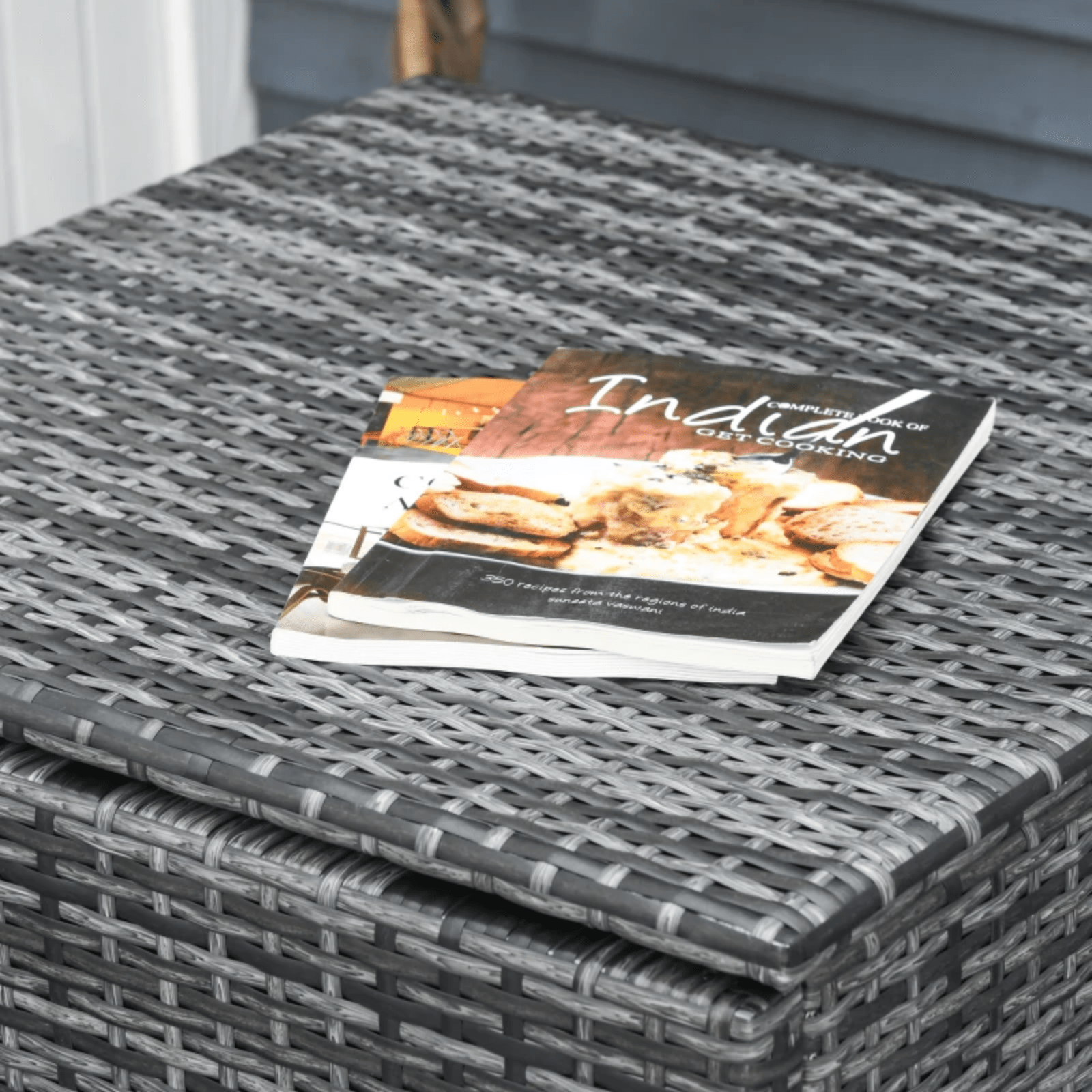 Grey Patio Rattan Corner Sofa Garden Furniture Set Table Cushions Storage Box - Home and Garden Furniture Shop - rustic - furniture