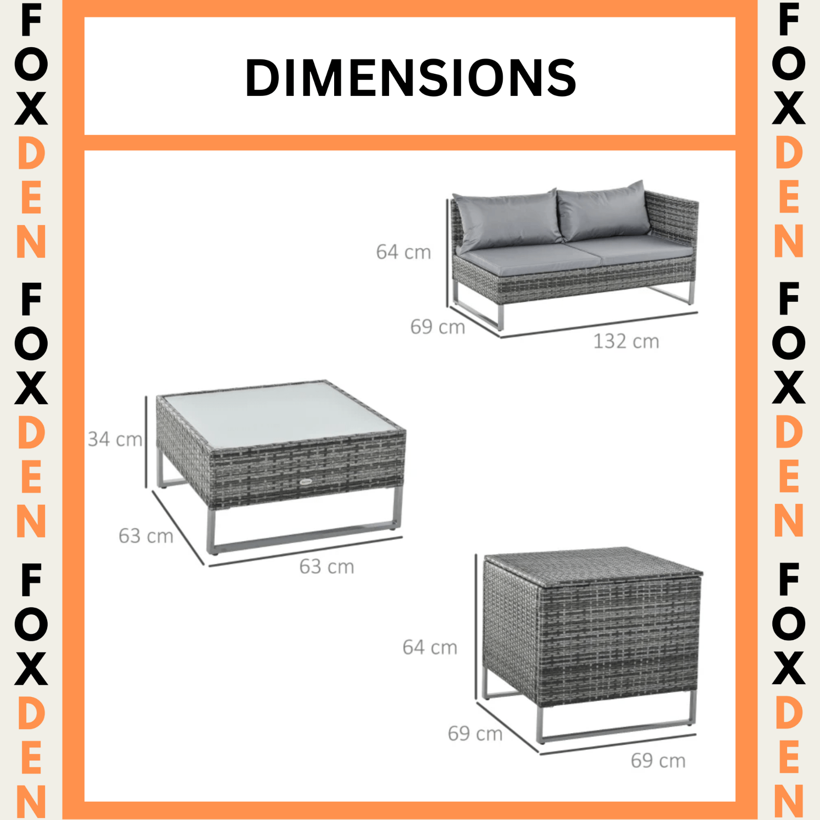 Grey Patio Rattan Corner Sofa Garden Furniture Set Table Cushions Storage Box - Home and Garden Furniture Shop - rustic - furniture