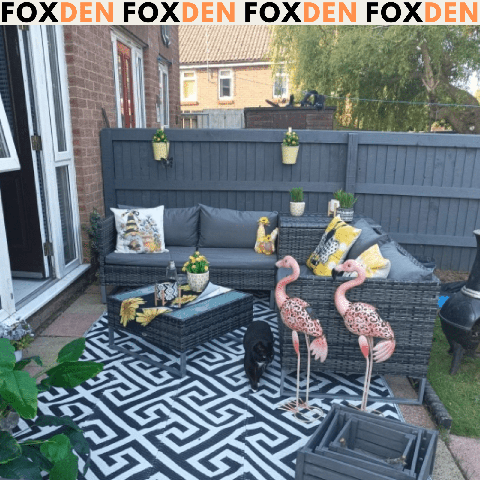 Grey Patio Rattan Corner Sofa Garden Furniture Set Table Cushions Storage Box - Home and Garden Furniture Shop - rustic - furniture