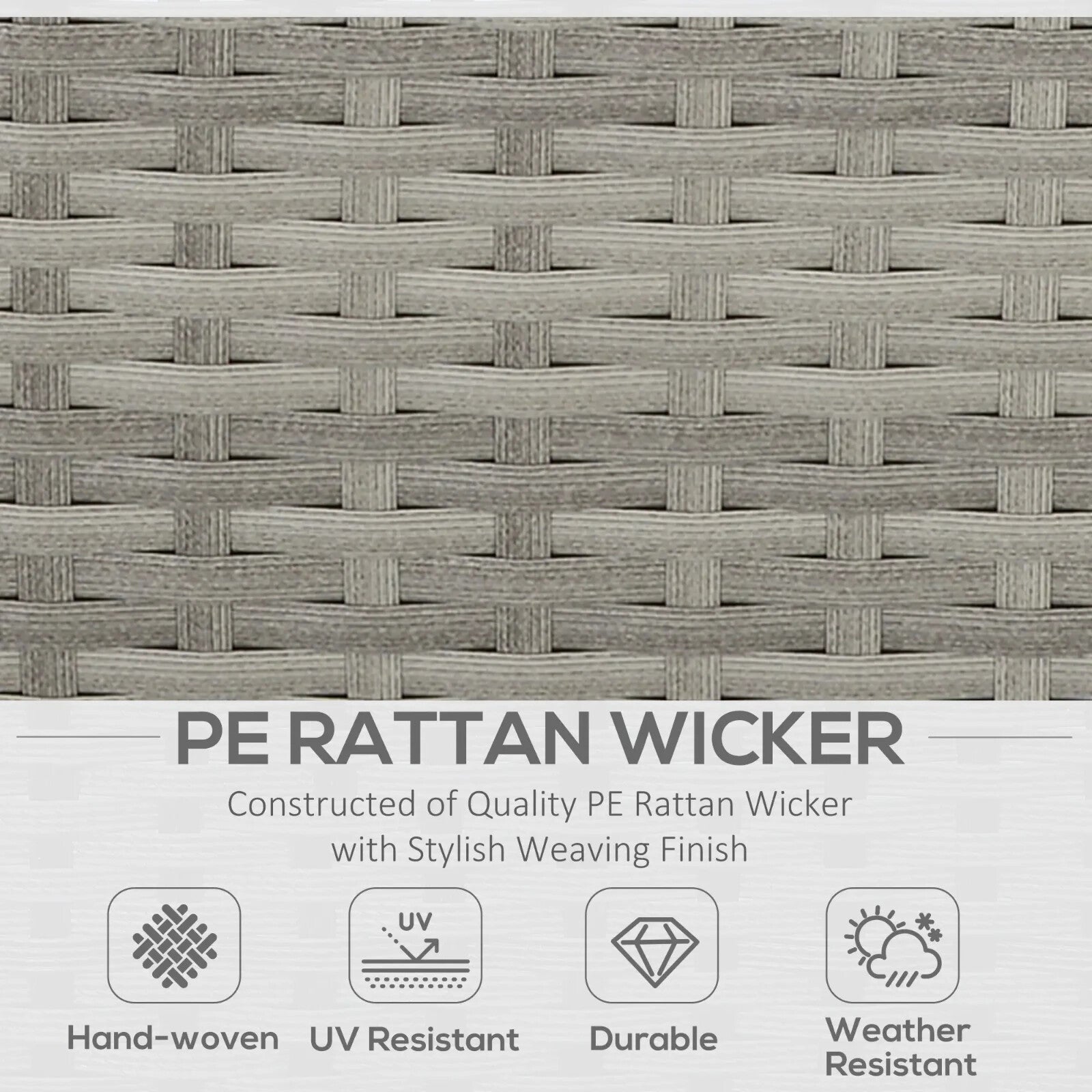 Grey Rattan Sofa Set with Glass Dining Table and Chairs Cushion Outdoor Seating - Home and Garden Furniture Shop - rustic - furniture