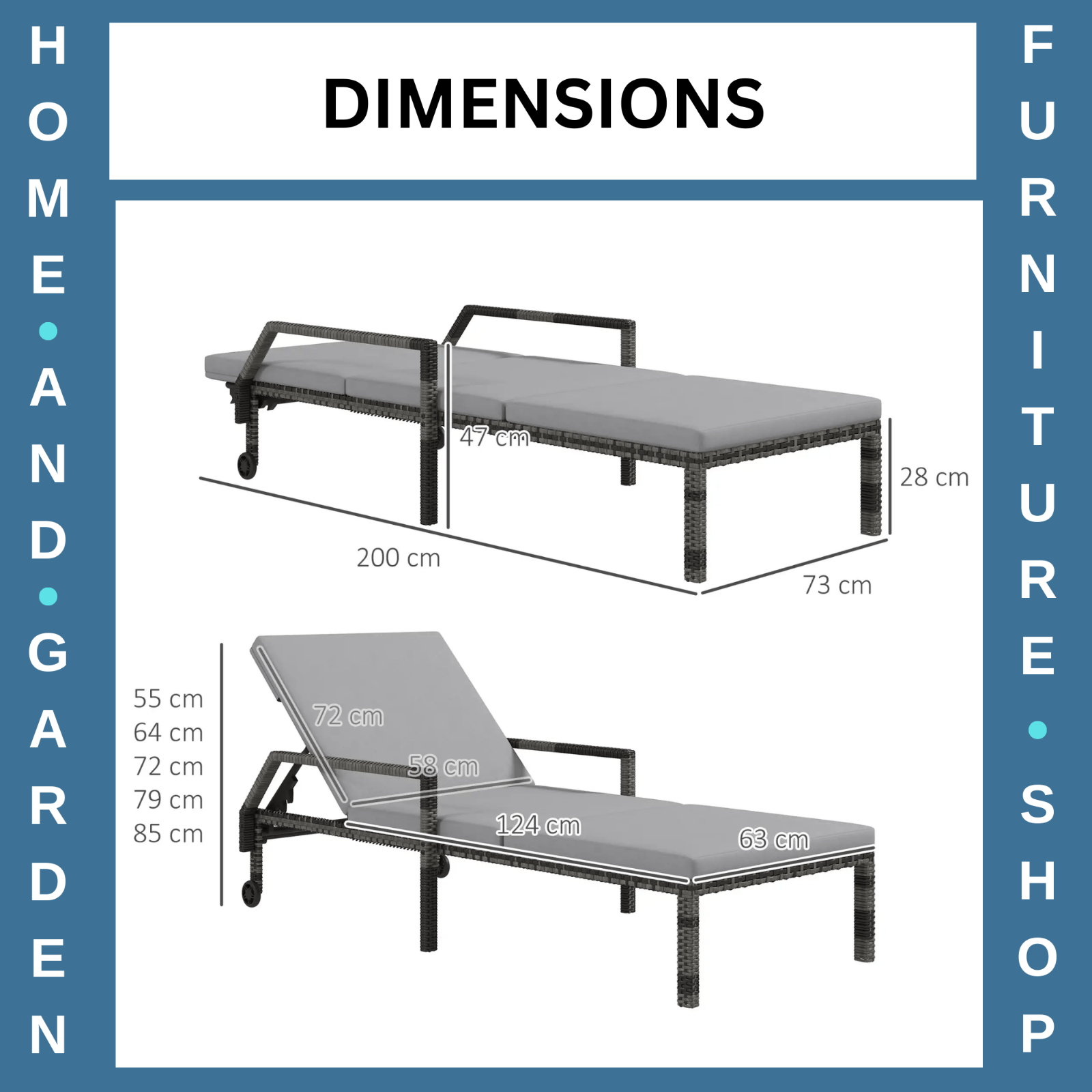 Grey Rattan Sun Loungers Set of 2 Garden Recliner Chairs Adjustable Backrest Bed - Home and Garden Furniture Shop - rustic - furniture