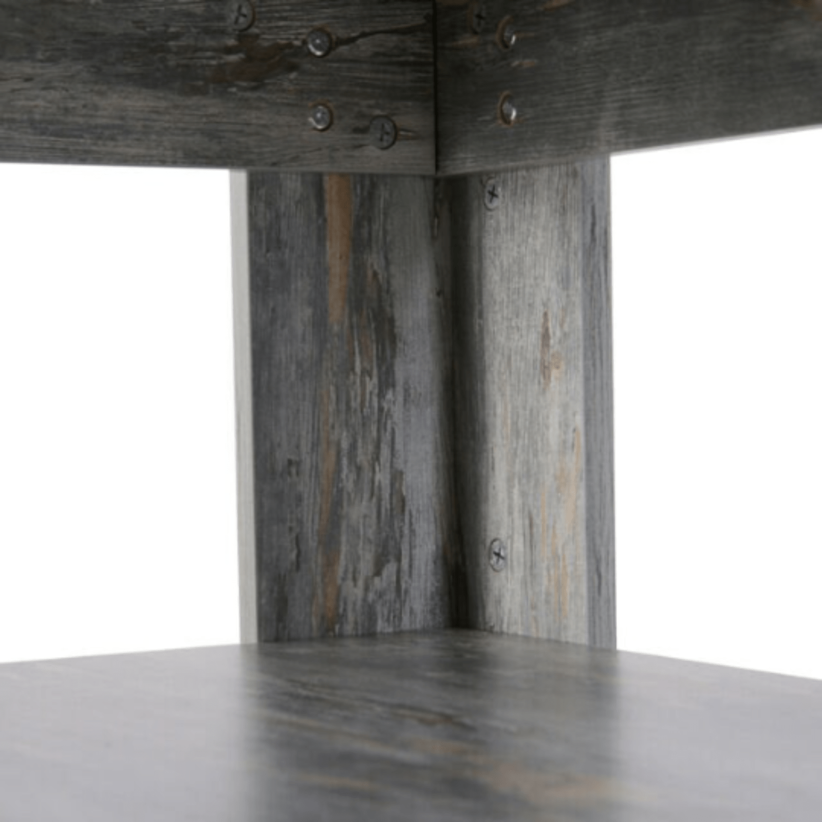 Grey Square Coffee Table with Shelf End Console Table Living Room Storage Table - Home and Garden Furniture Shop - rustic - furniture
