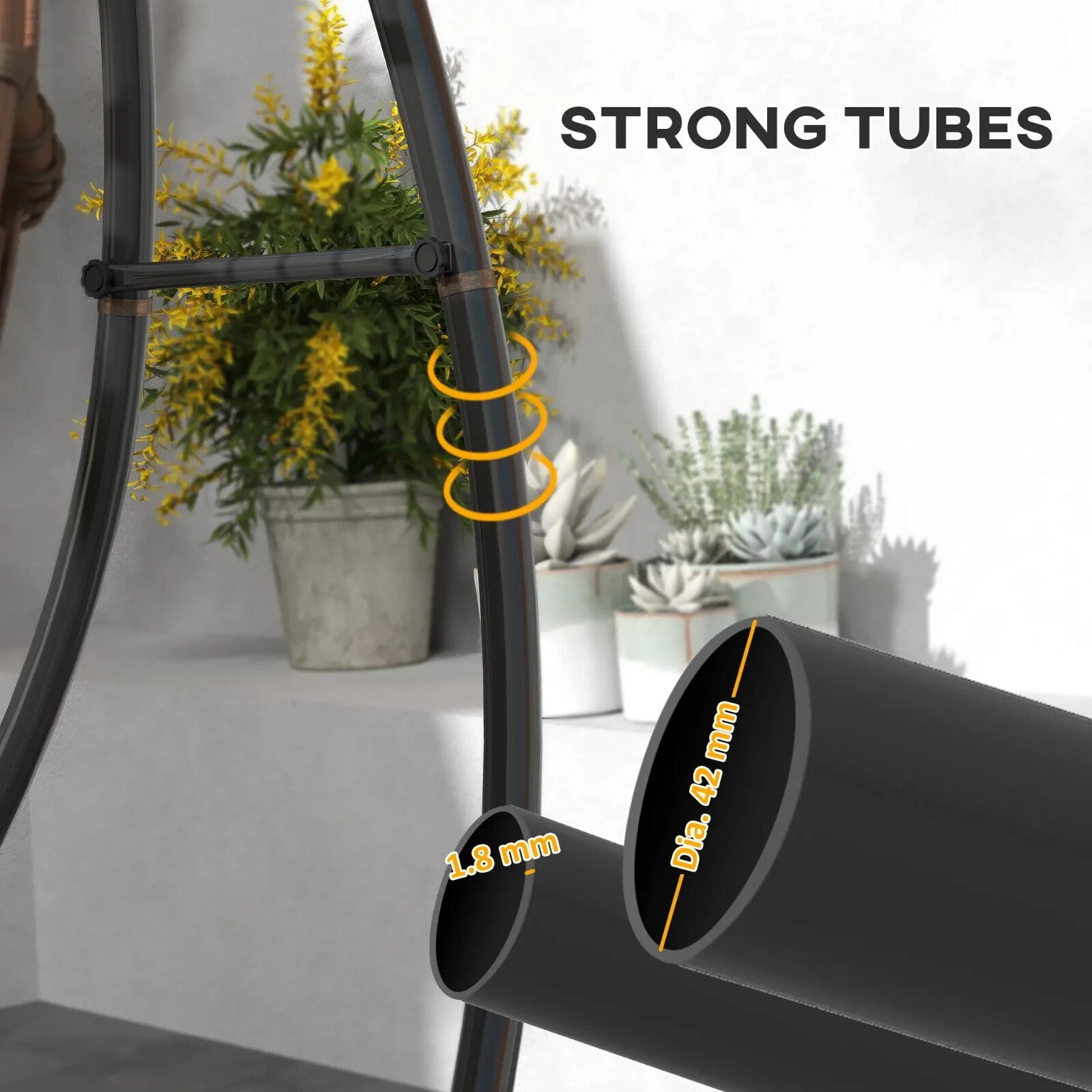 Hammock Chair Stand Heavy Duty Metal Frame for Outdoor Garden Hanging Swing Seat - Home and Garden Furniture Shop - rustic - furniture