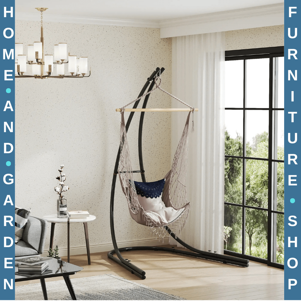 Hammock Chair Stand Heavy Duty Metal Frame for Outdoor Garden Hanging Swing Seat - Home and Garden Furniture Shop - rustic - furniture