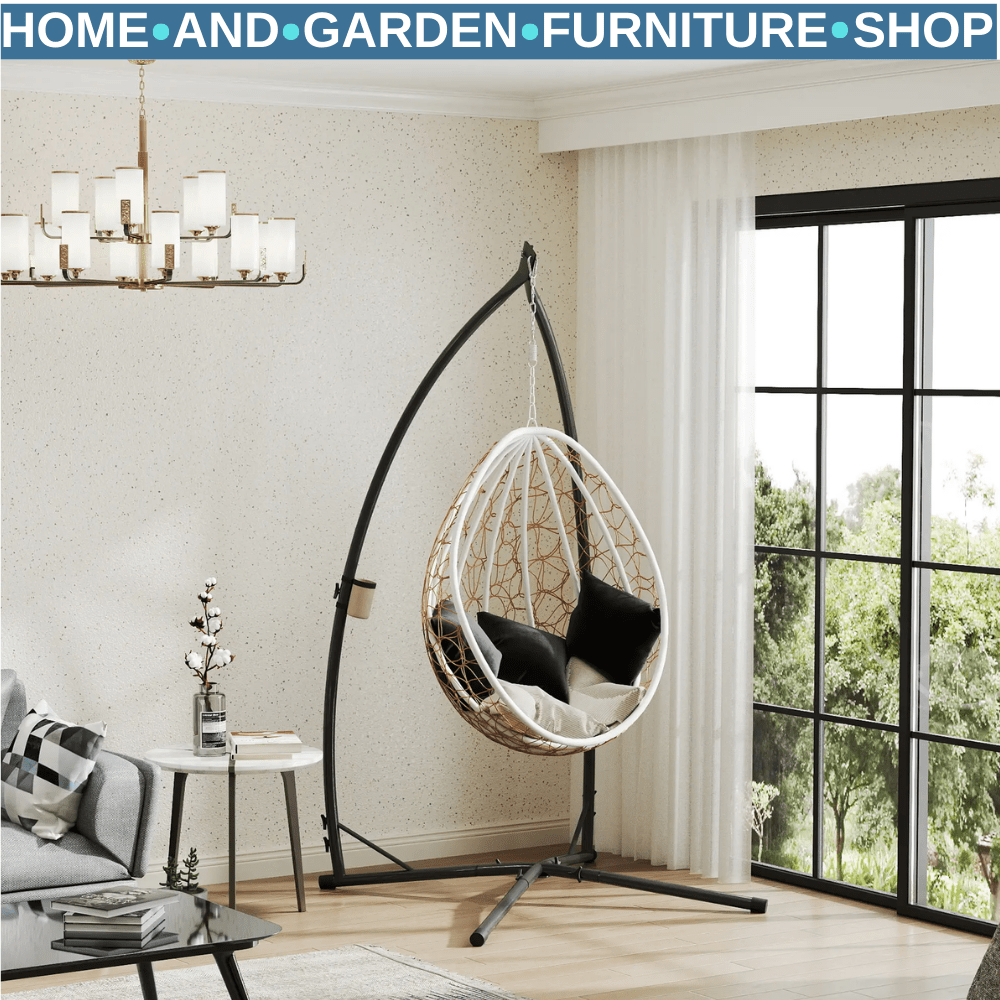 Hammock Chair Stand Heavy Duty Steel Frame w/ X Shape Base for Garden Egg Swing - Home and Garden Furniture Shop - rustic - furniture